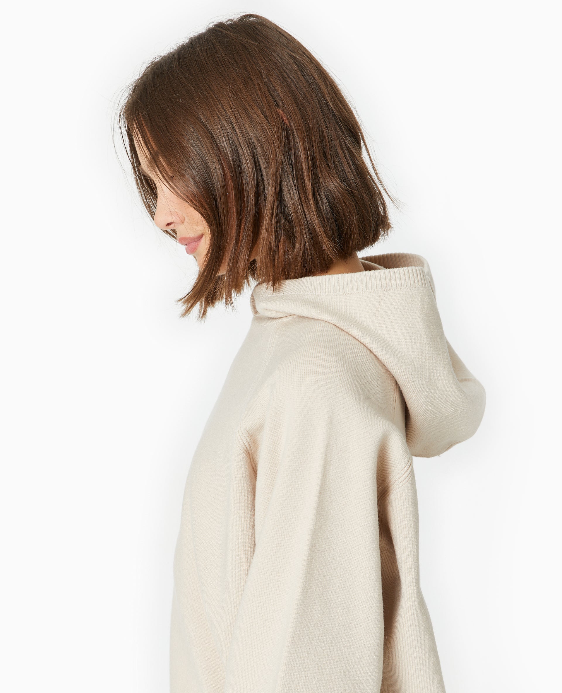 Pull en maille avec capuche