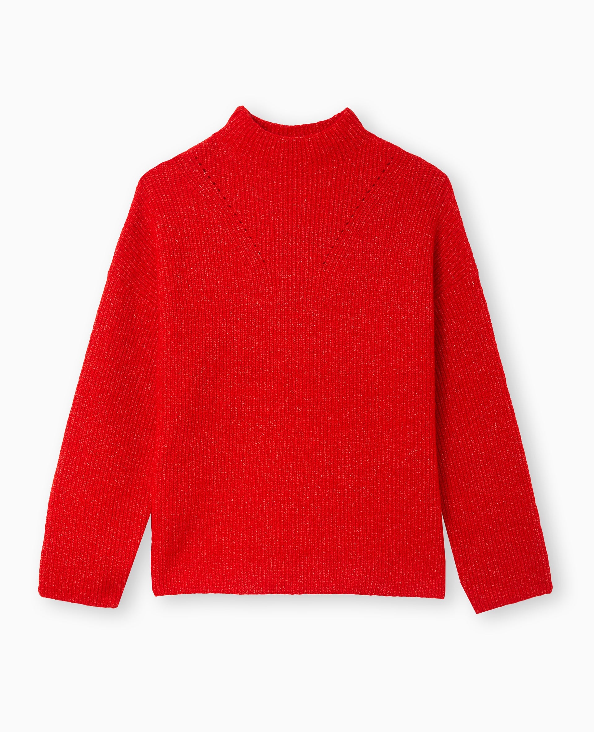 Pull col montant avec jeu de mailles