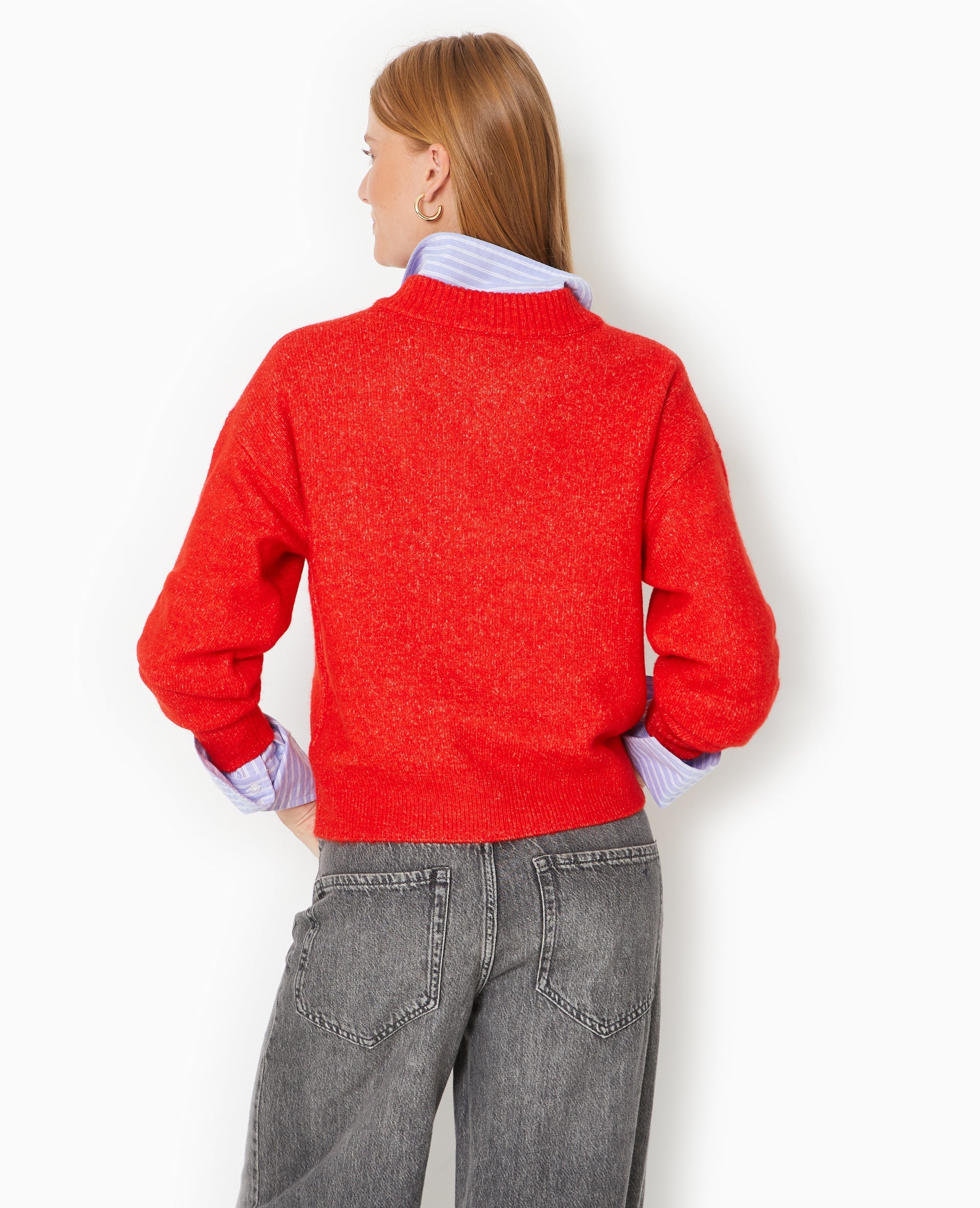 Pull col V en maille