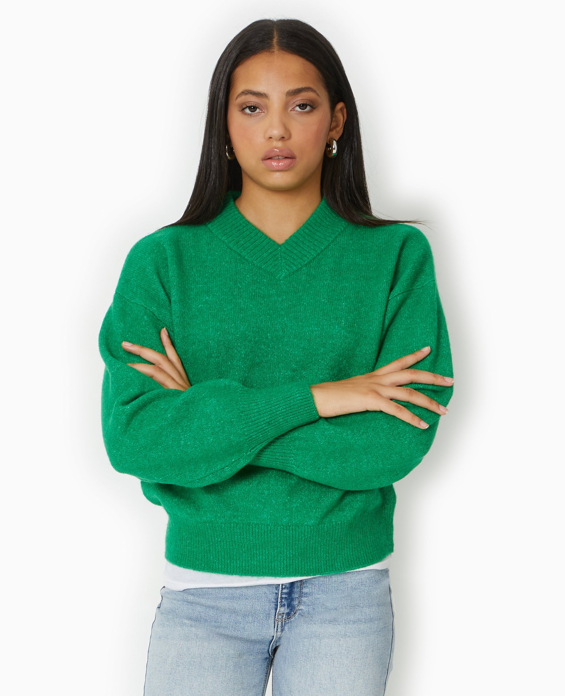 Pull col V en maille