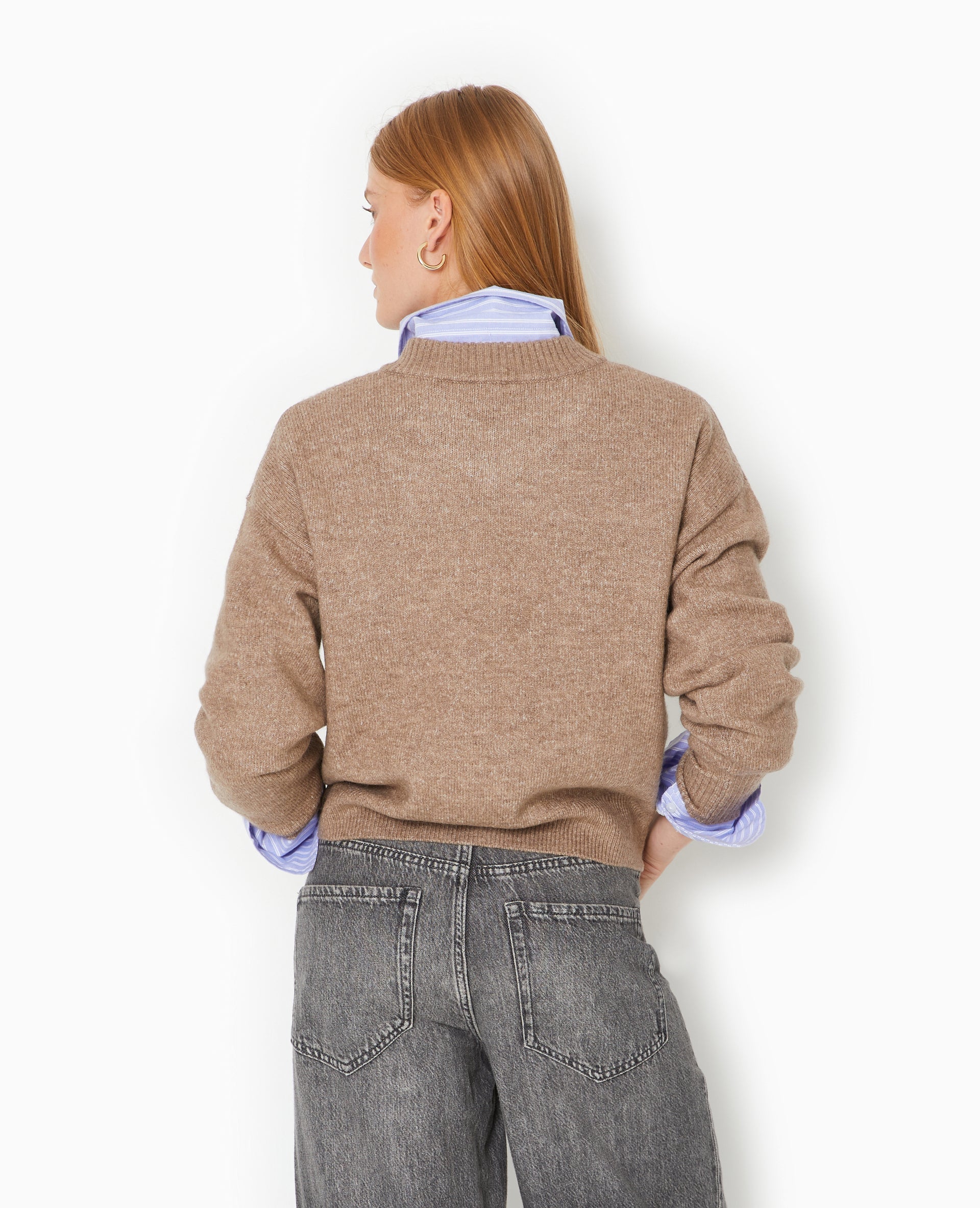 Pull col V en maille