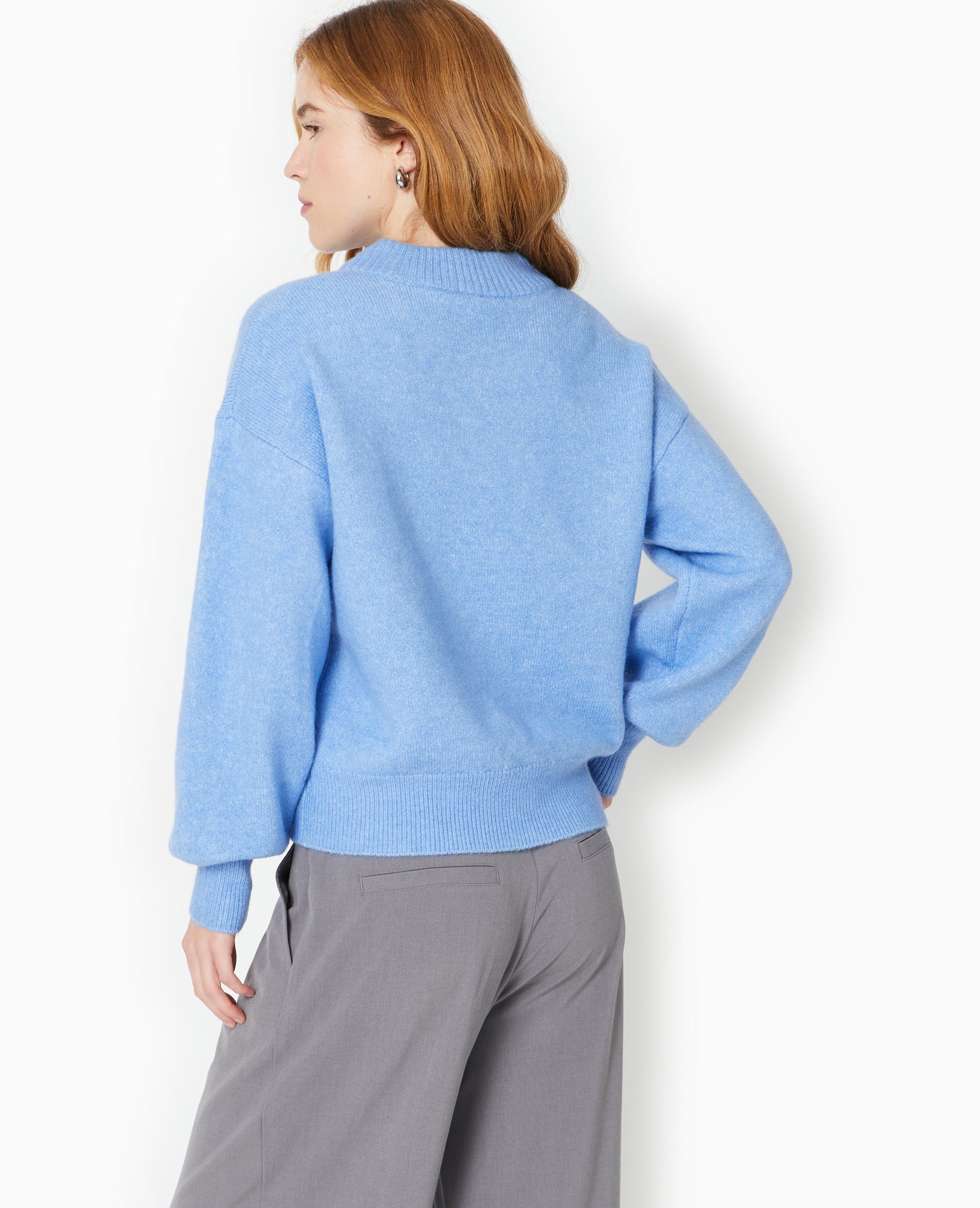 Pull col V en maille