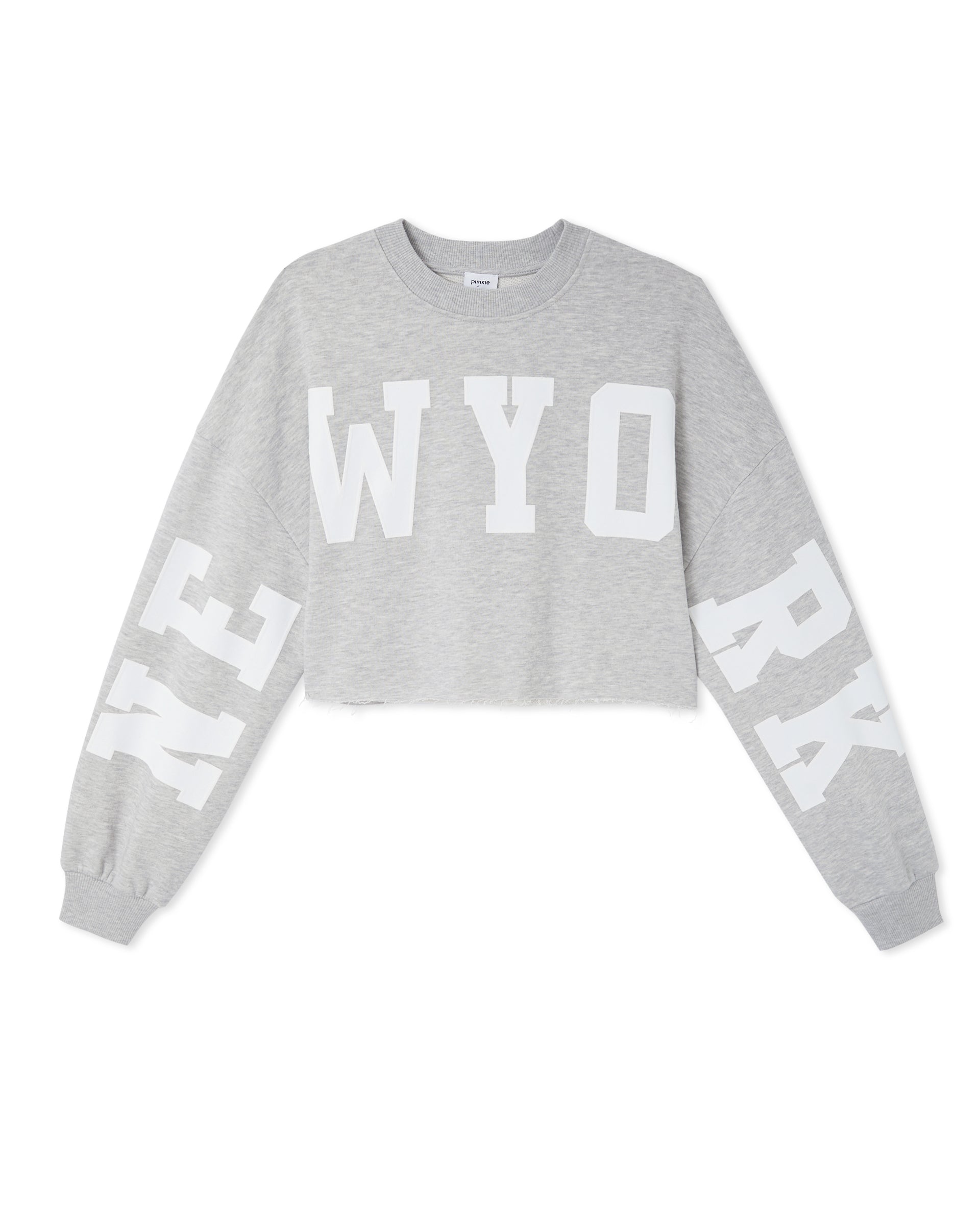 Sweat cropped base coupée avec NEW YORK