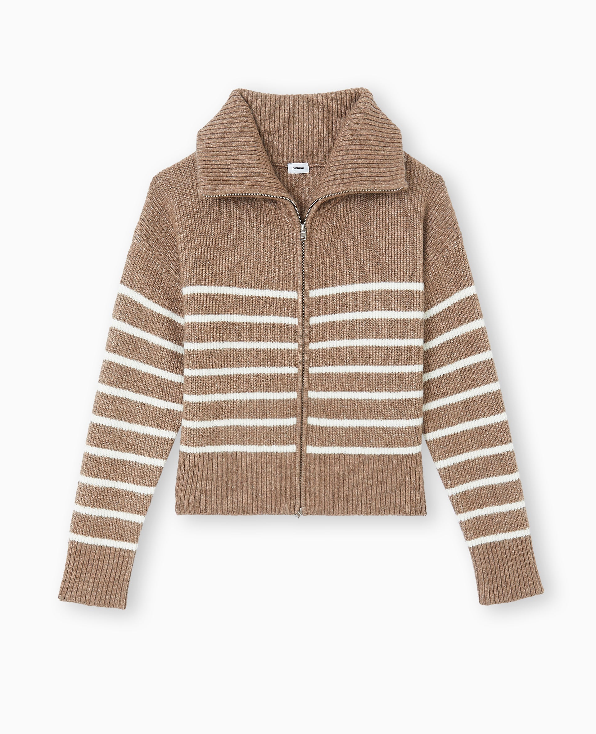 Gilet col camionneur motif rayures
