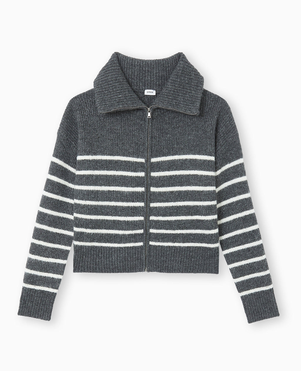 Gilet col camionneur motif rayures