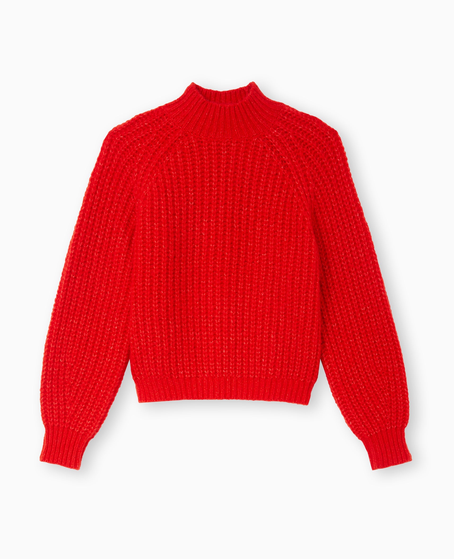 Pull col montant grosses mailles