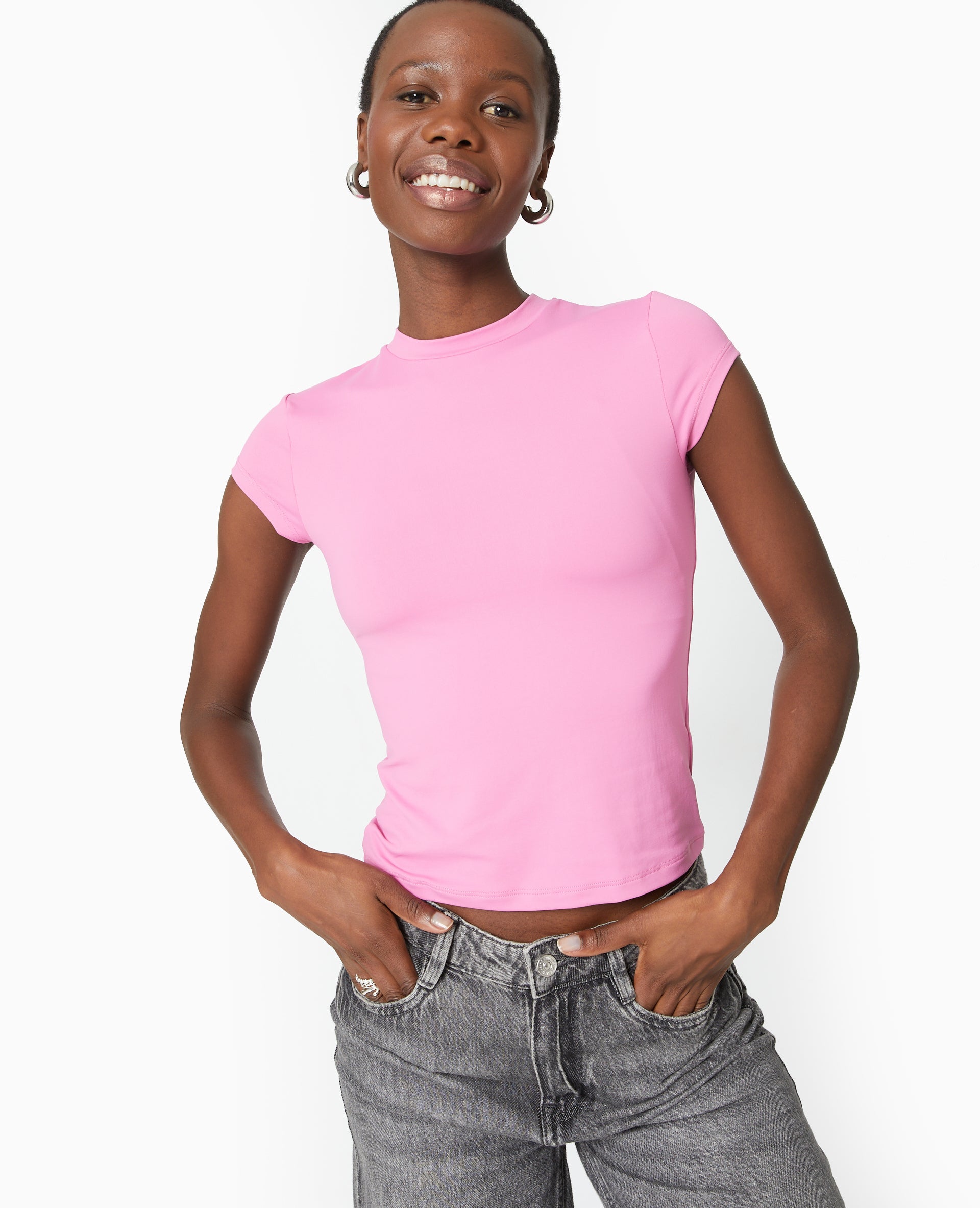 T-shirt ajusté en maille extensible