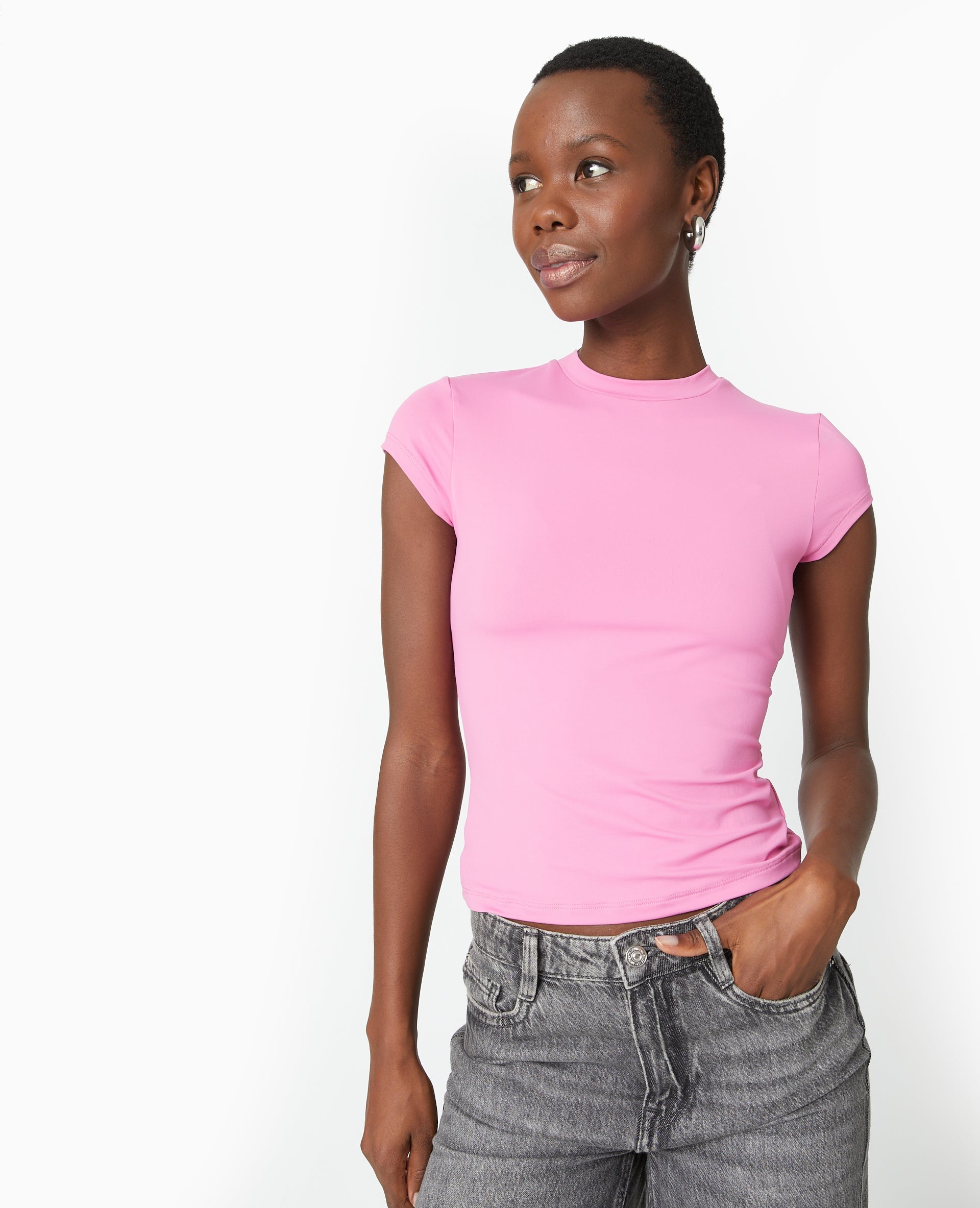 T-shirt ajusté en maille extensible