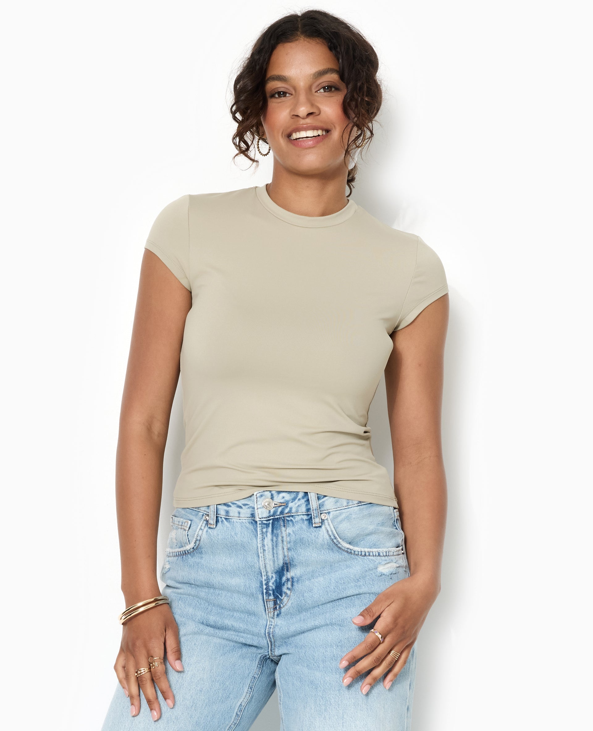 T-shirt ajusté en maille extensible