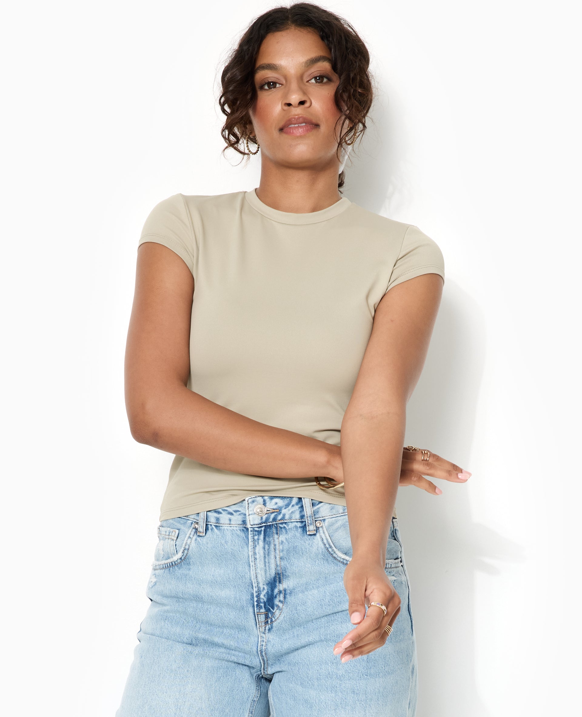 T-shirt ajusté en maille extensible