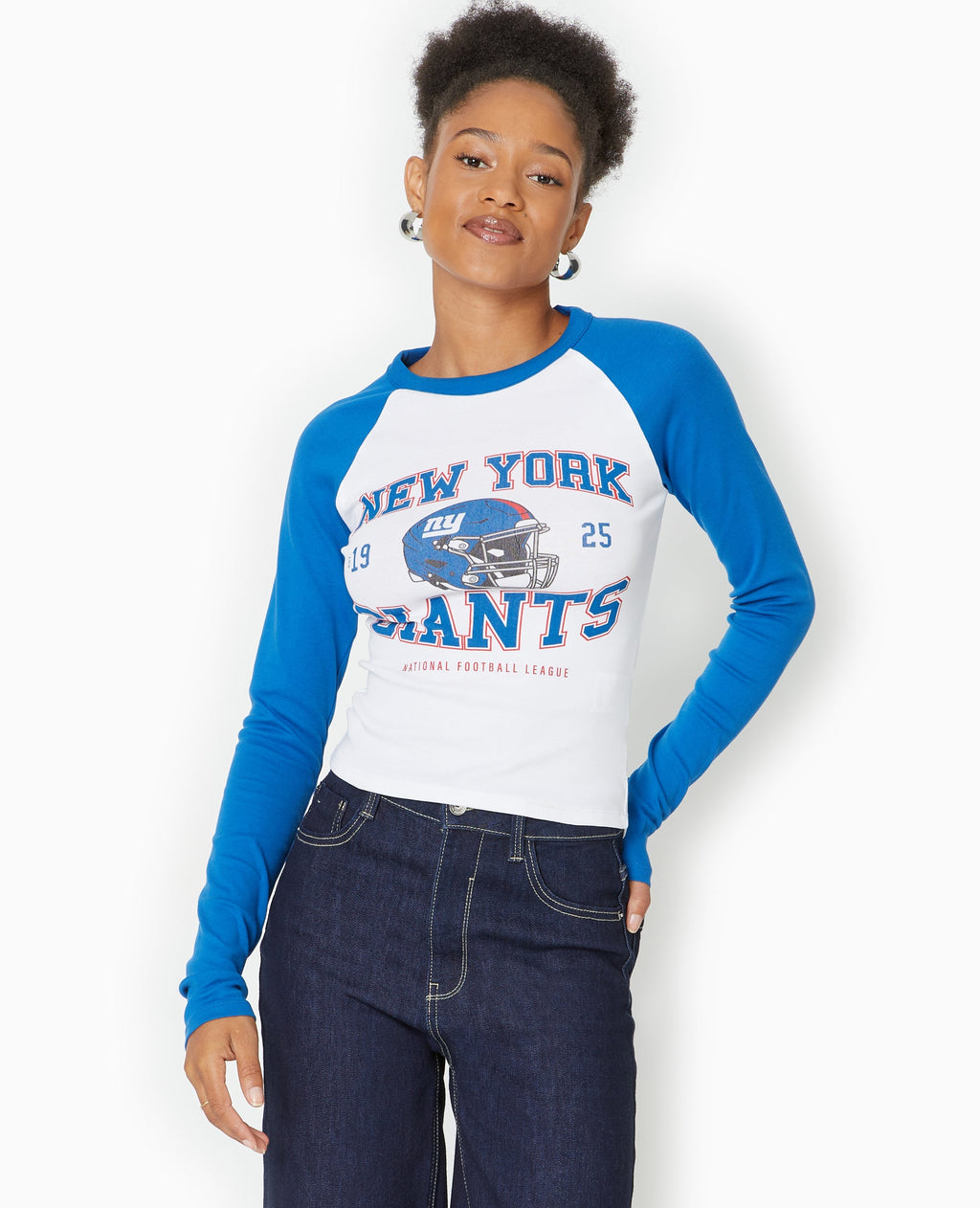 T-shirt manches longues raglans avec print devant