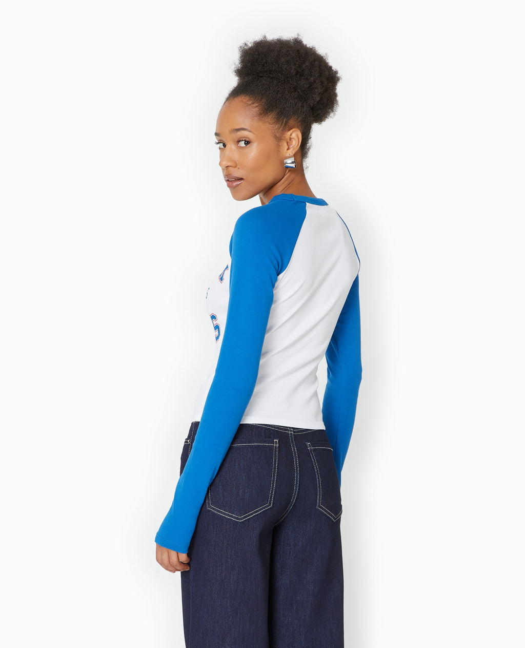 T-shirt manches longues raglans avec print devant