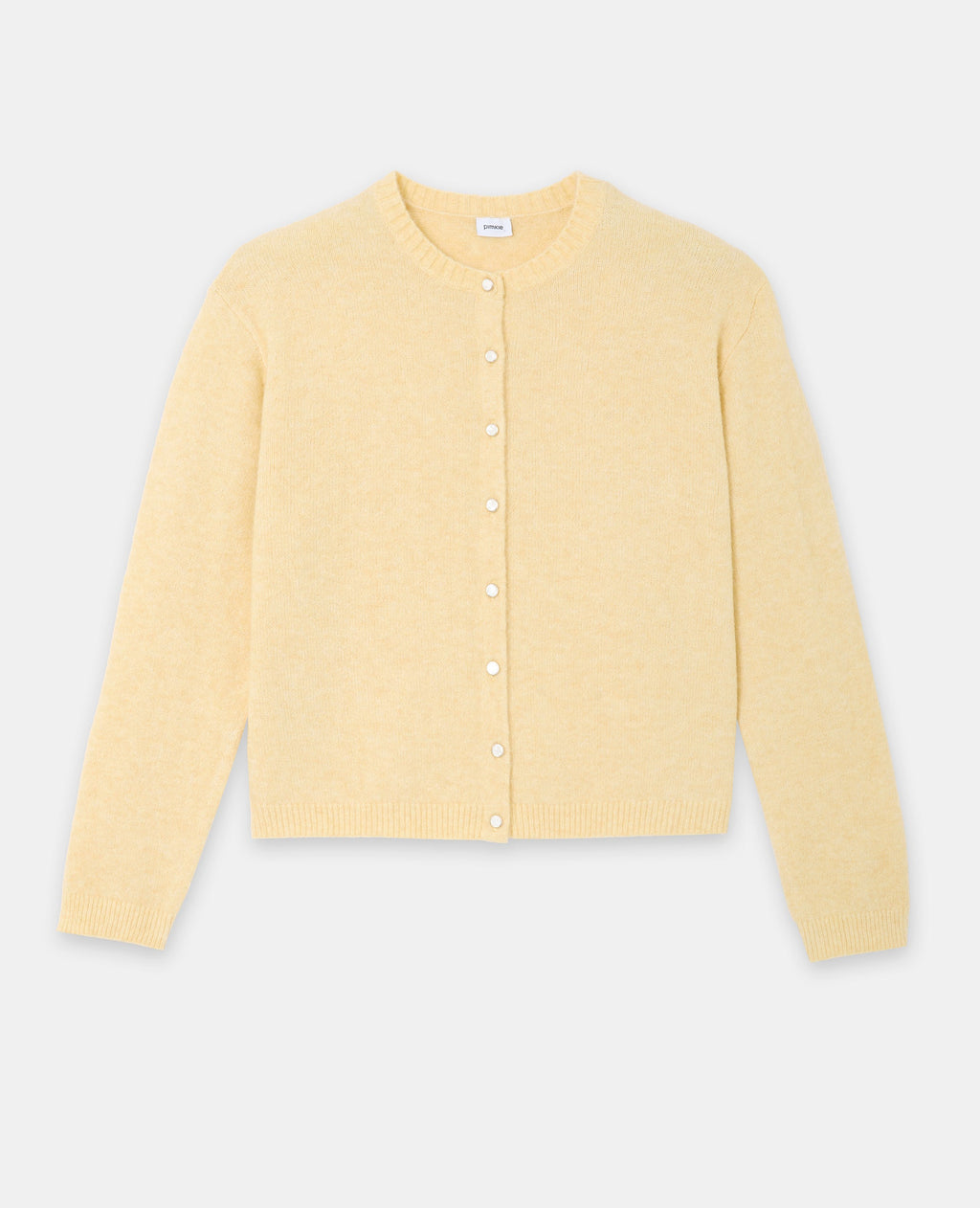 Gilet col rond avec bouton effet nacre