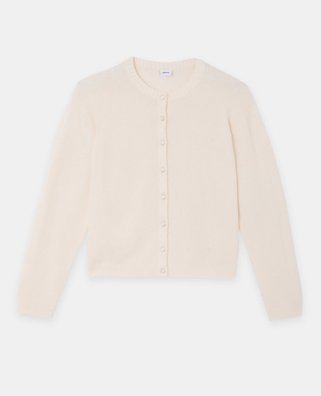 Gilet col rond avec bouton effet nacre