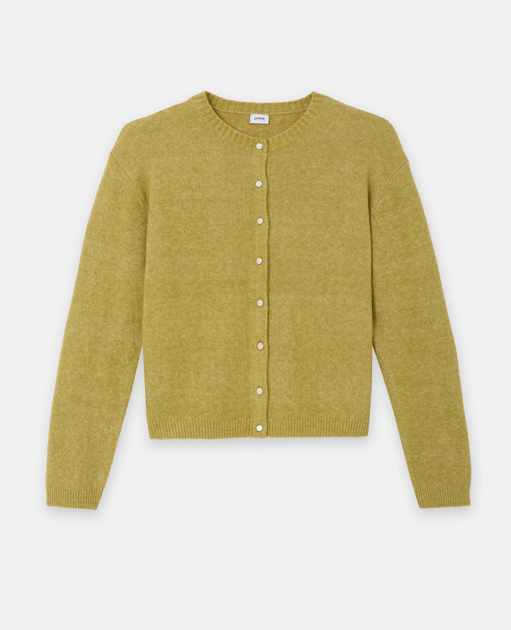 Gilet col rond avec bouton effet nacre