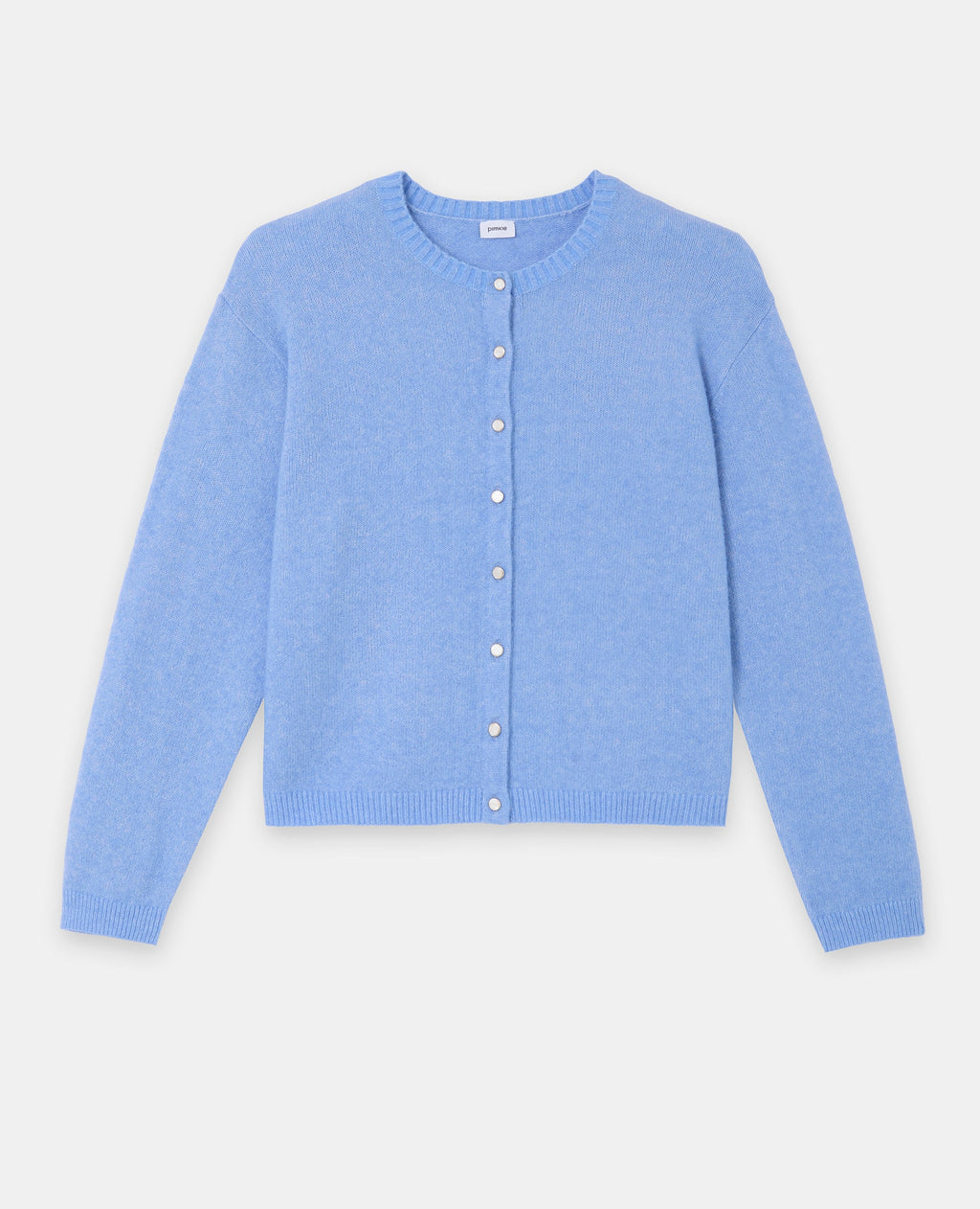 Gilet col rond avec bouton effet nacre