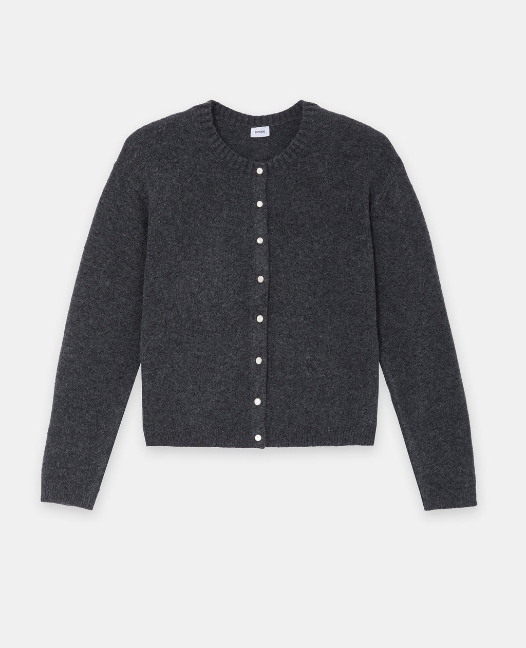 Gilet col rond avec bouton effet nacre