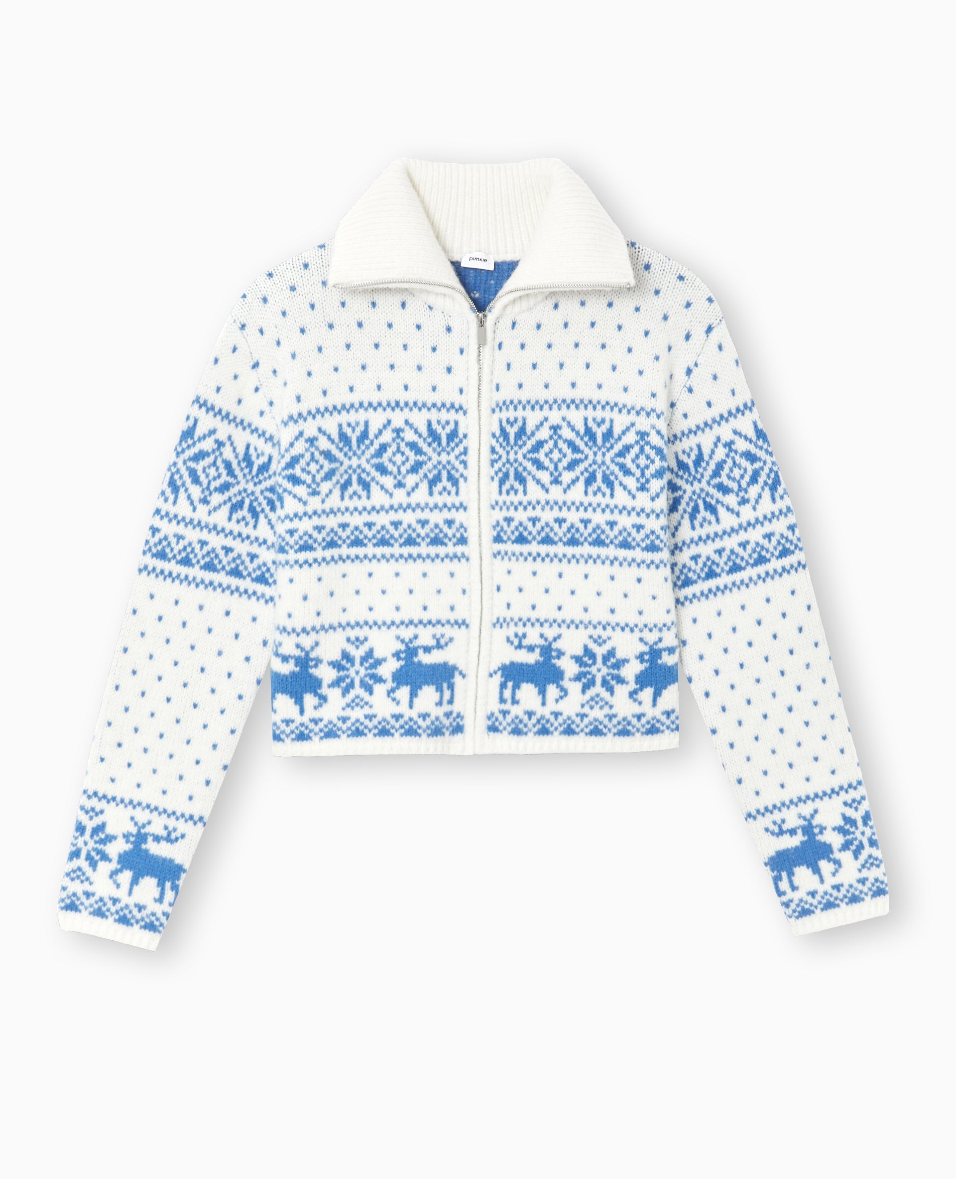 Gilet court zippé avec motifs de Noël