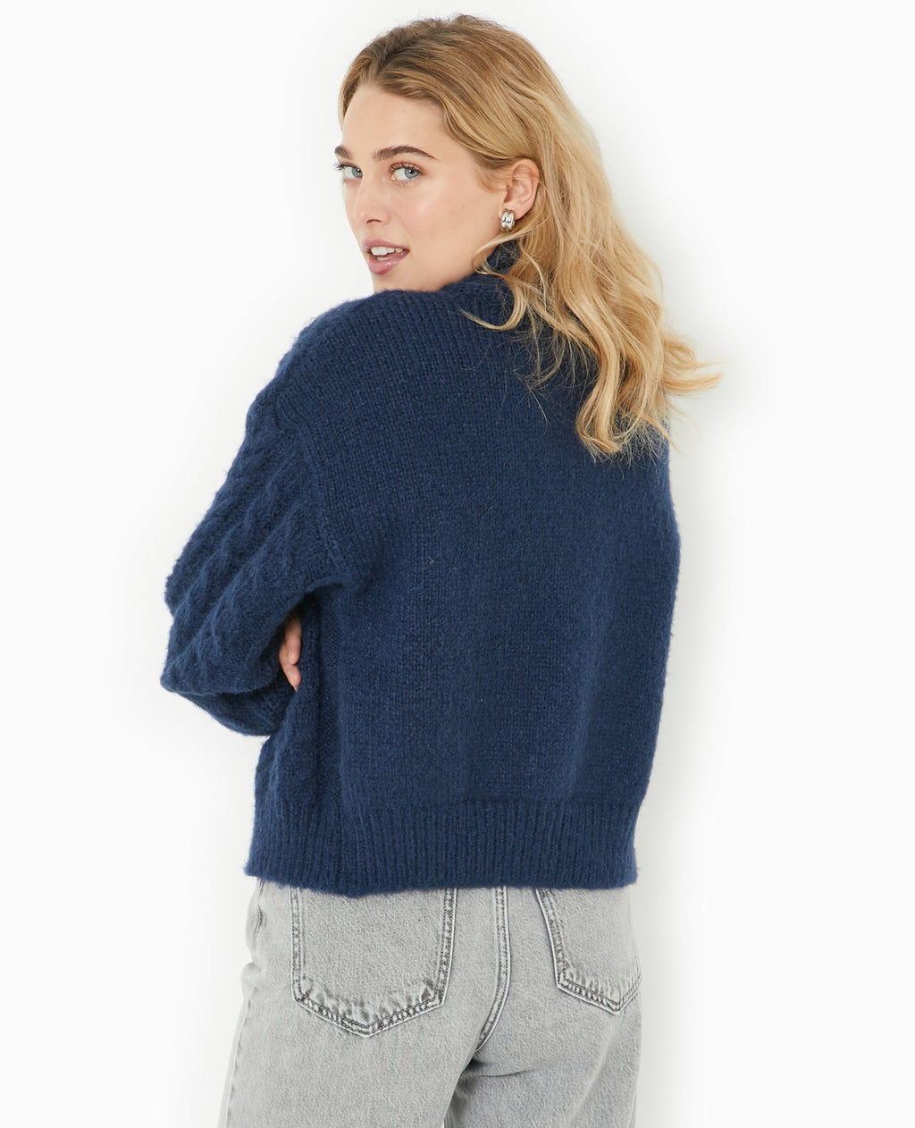 Gilet zippé en maille torsadée