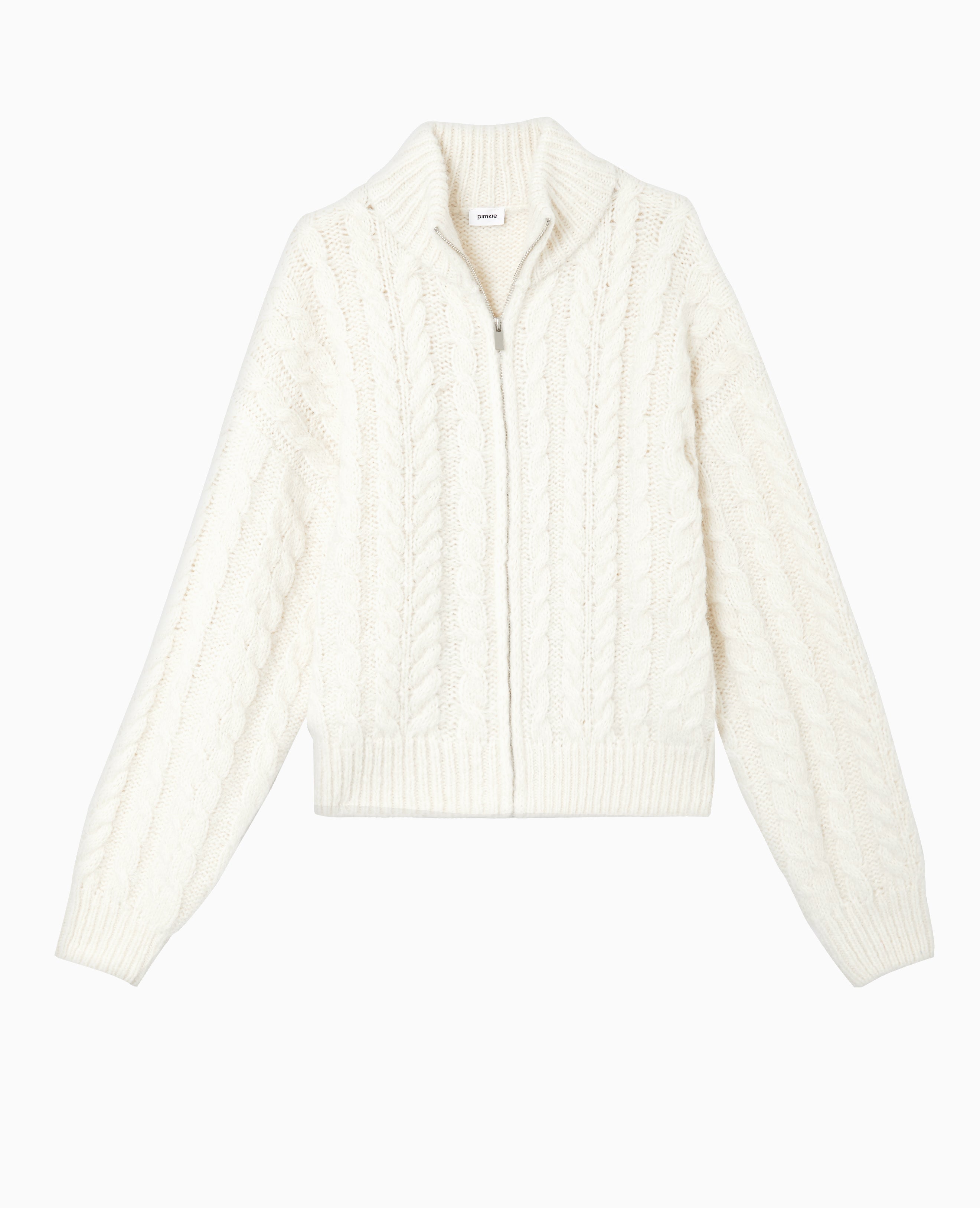 Gilet zippé en maille torsadée