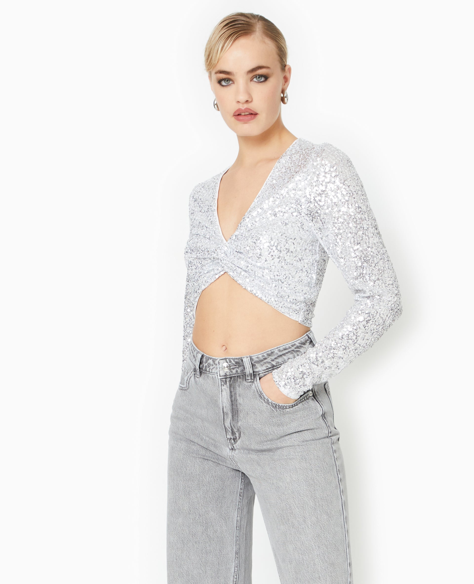 Top court avec sequins