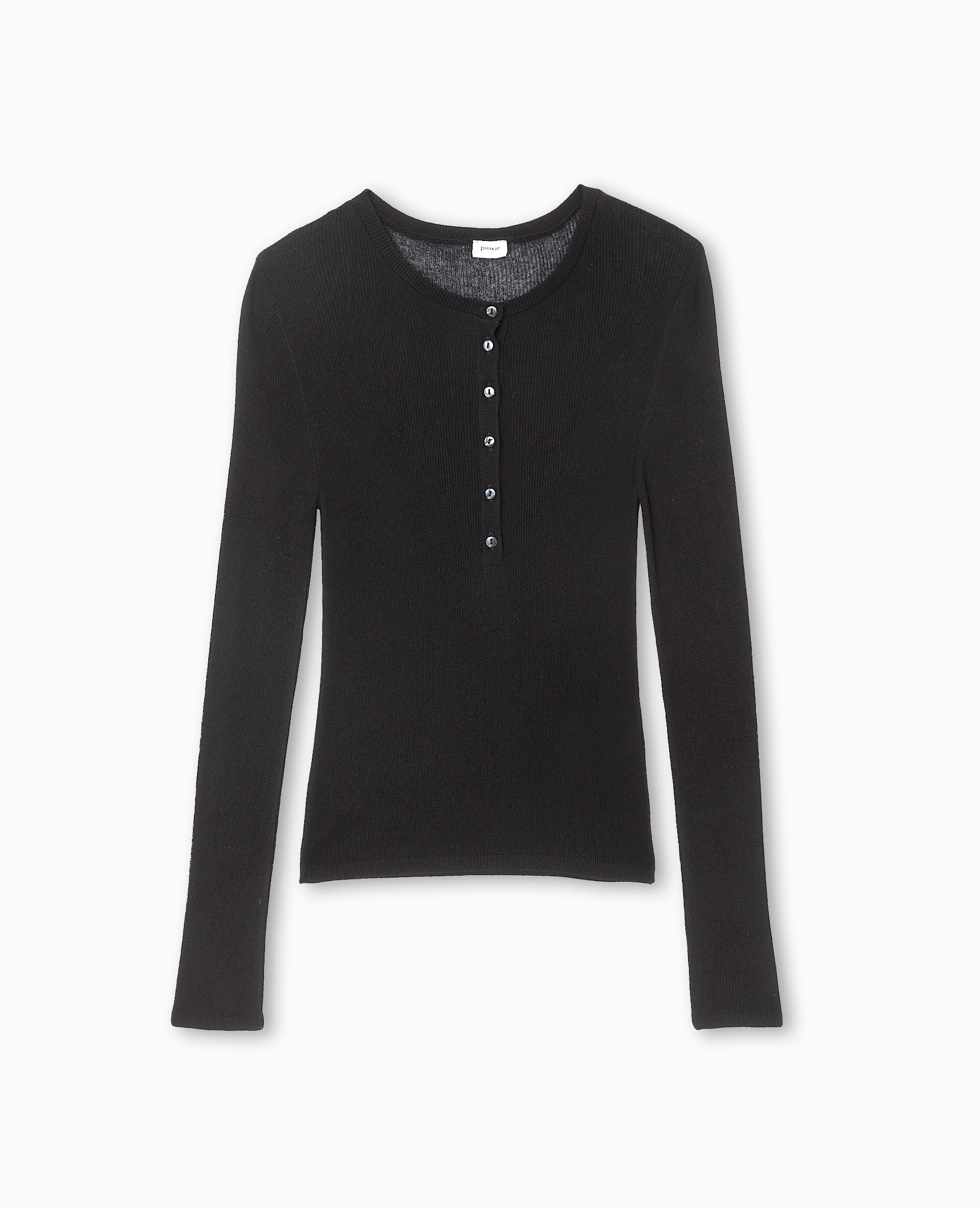 Pull maille transparente avec patte boutonnée