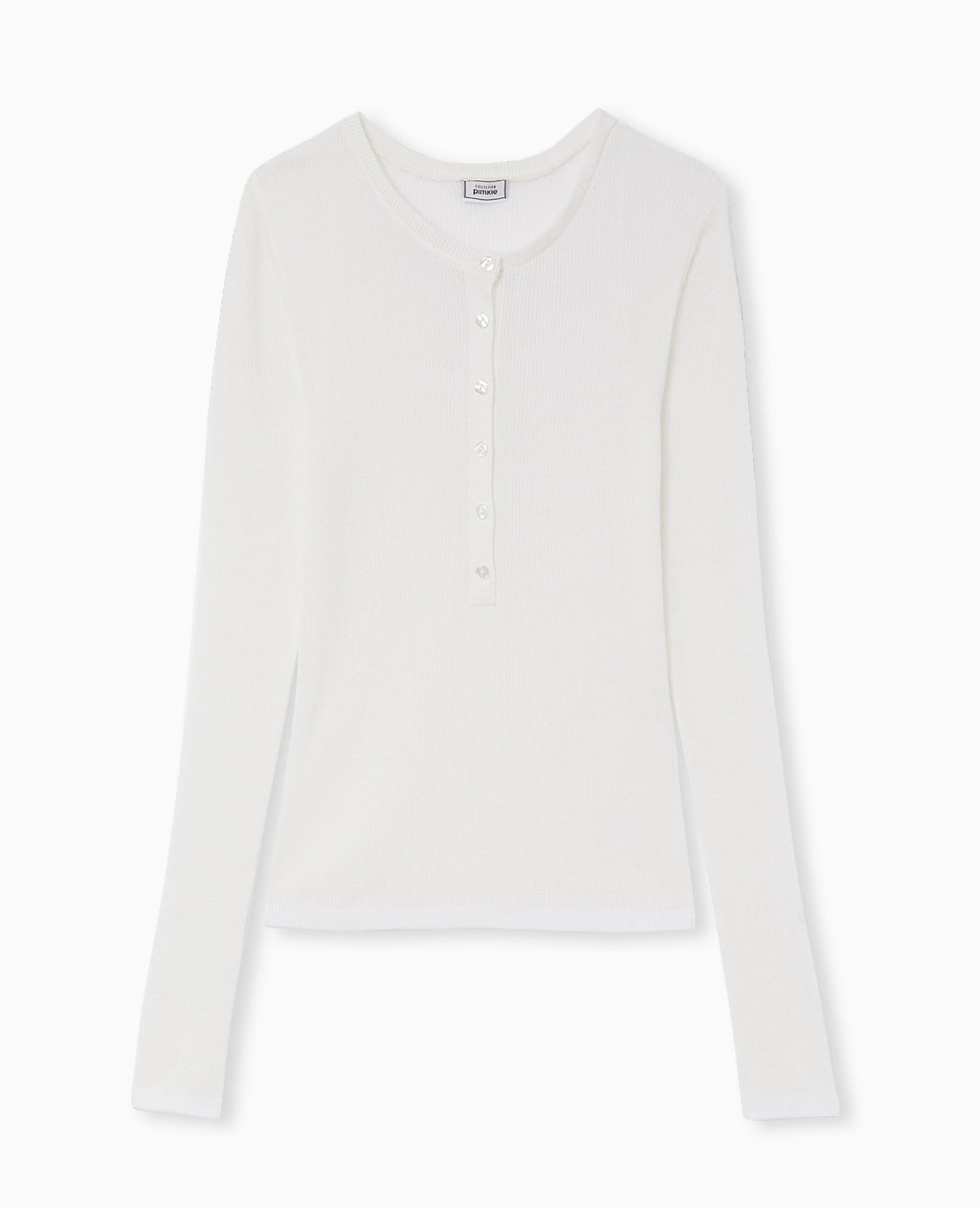 Pull maille transparente avec patte boutonnée