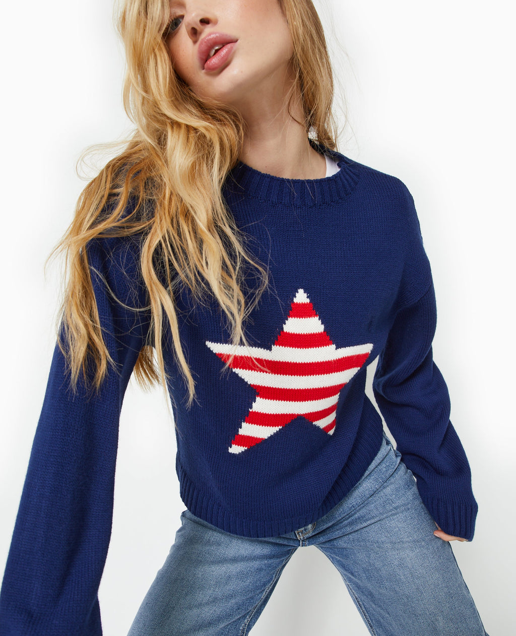 Pull en maille avec étoile