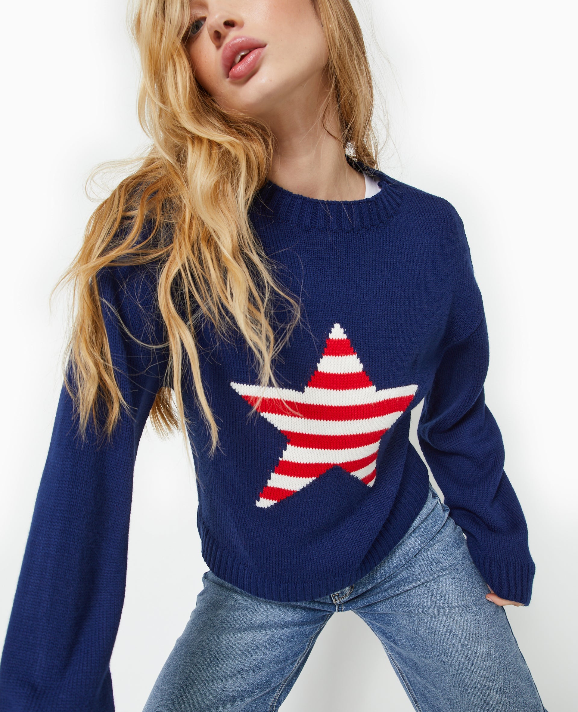 Pull en maille avec étoile
