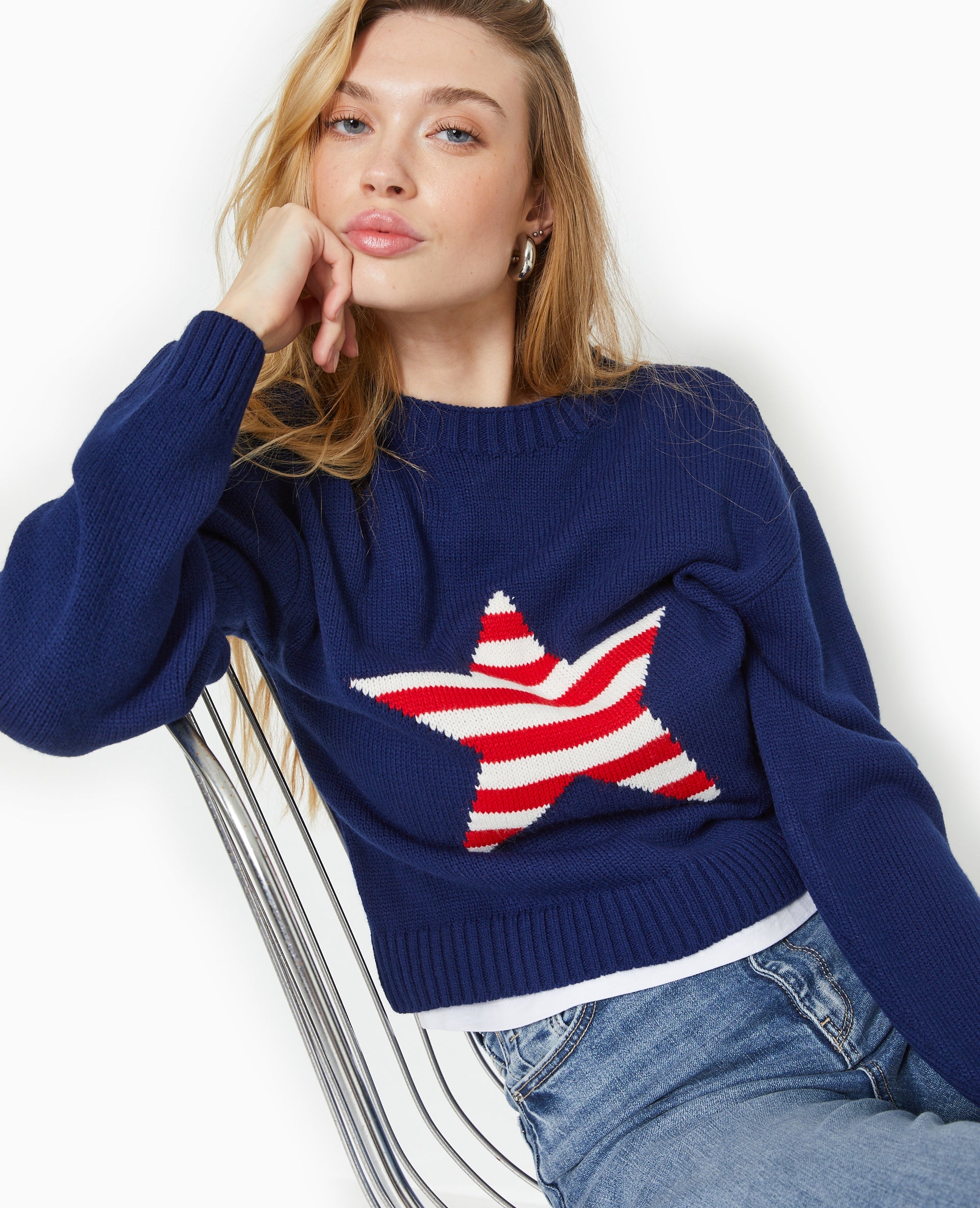 Pull en maille avec étoile