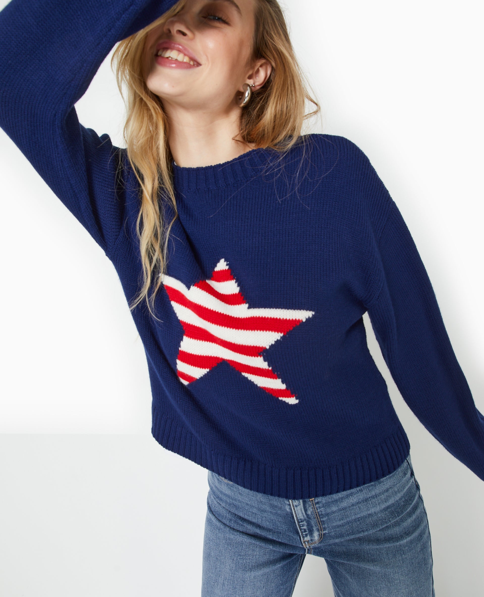 Pull en maille avec étoile