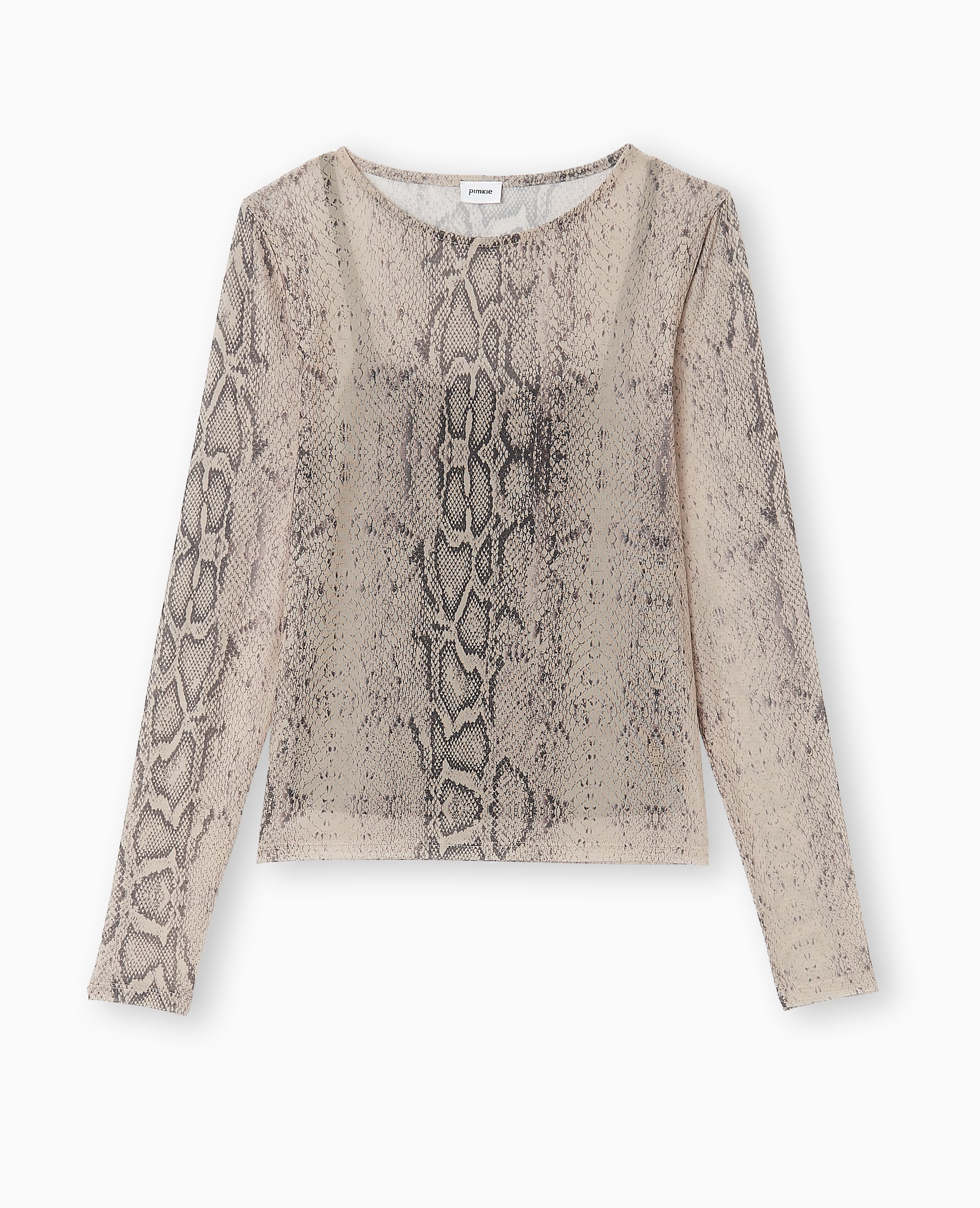 Top manches longues en résille motif python