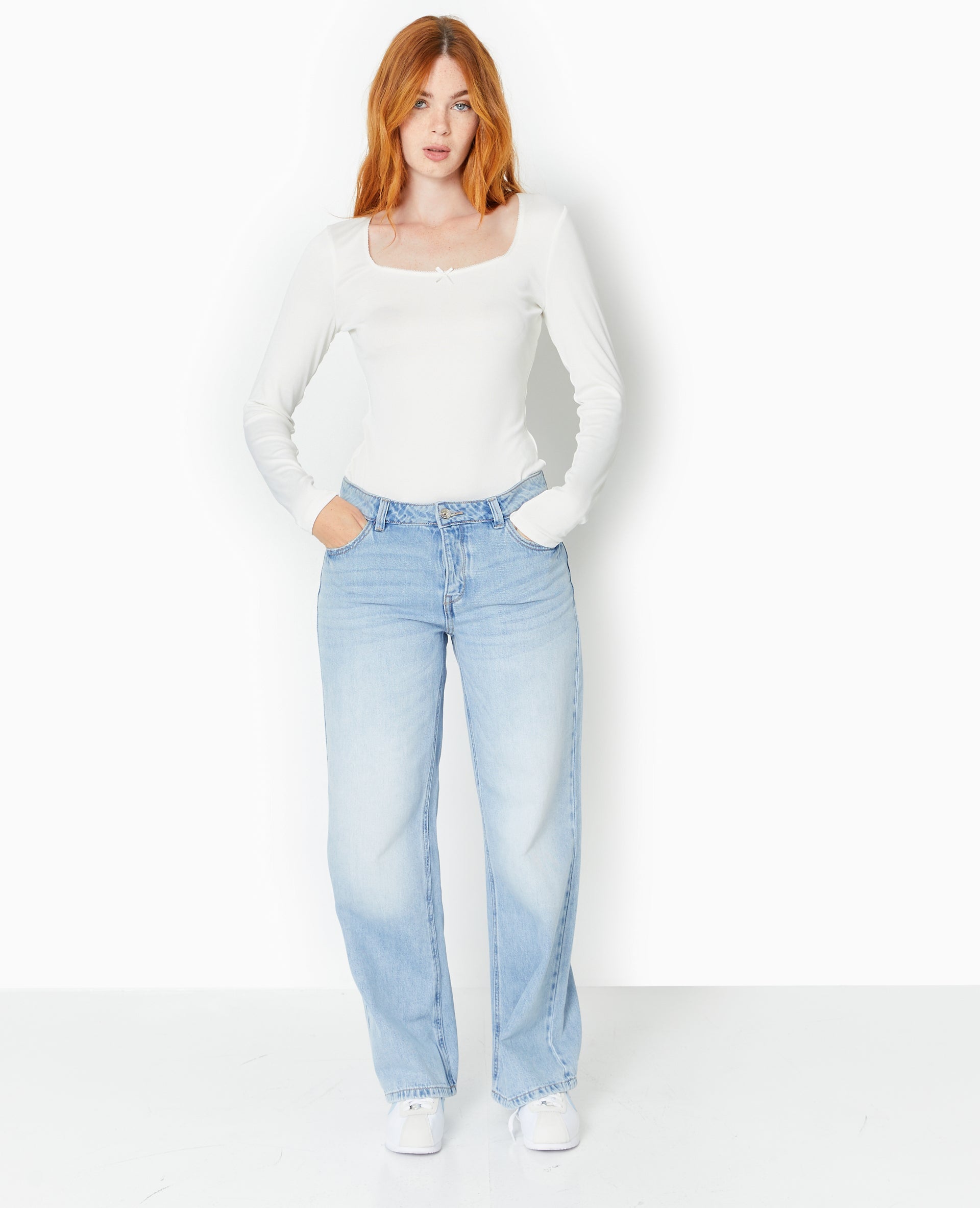 Top manches longues en maille extensible