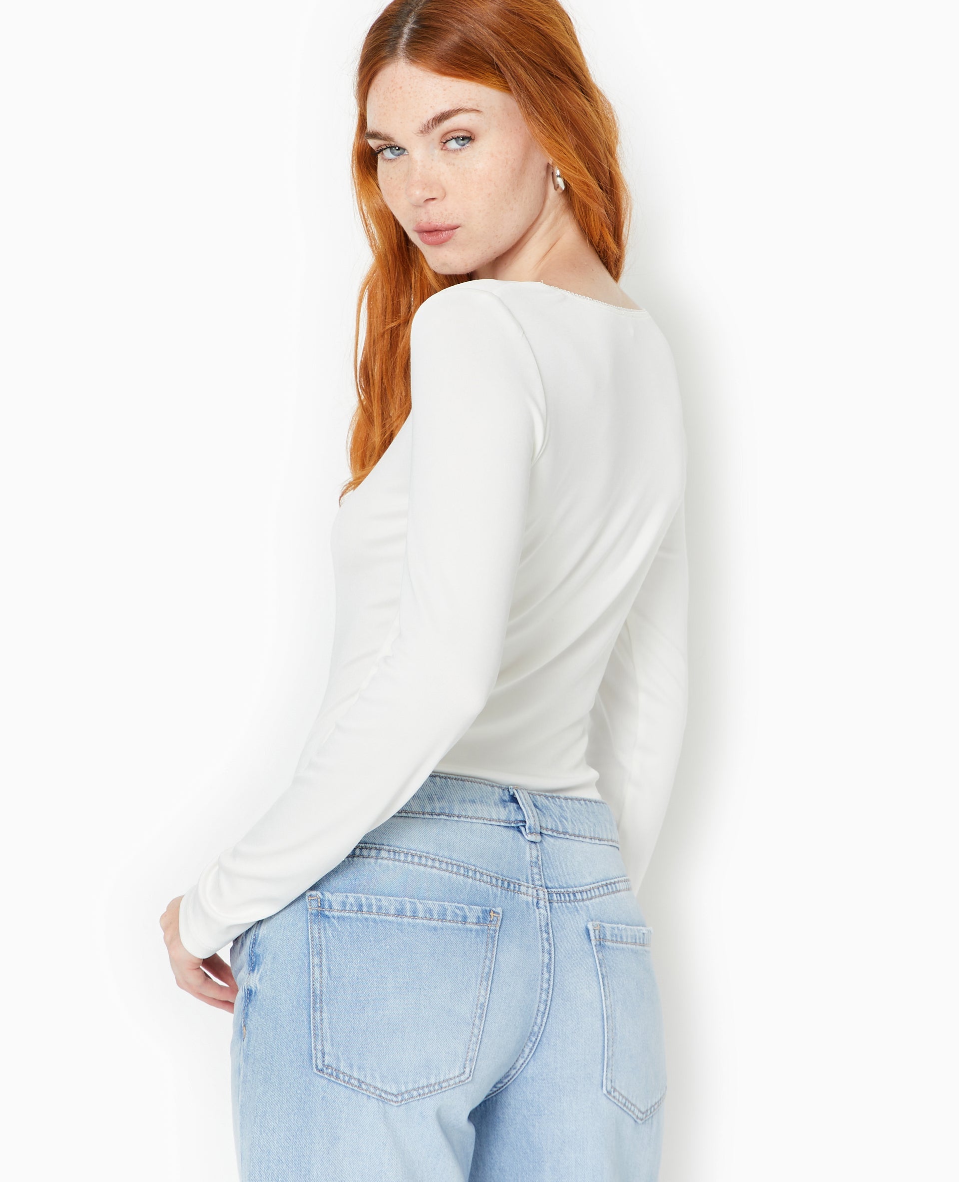 Top manches longues en maille extensible