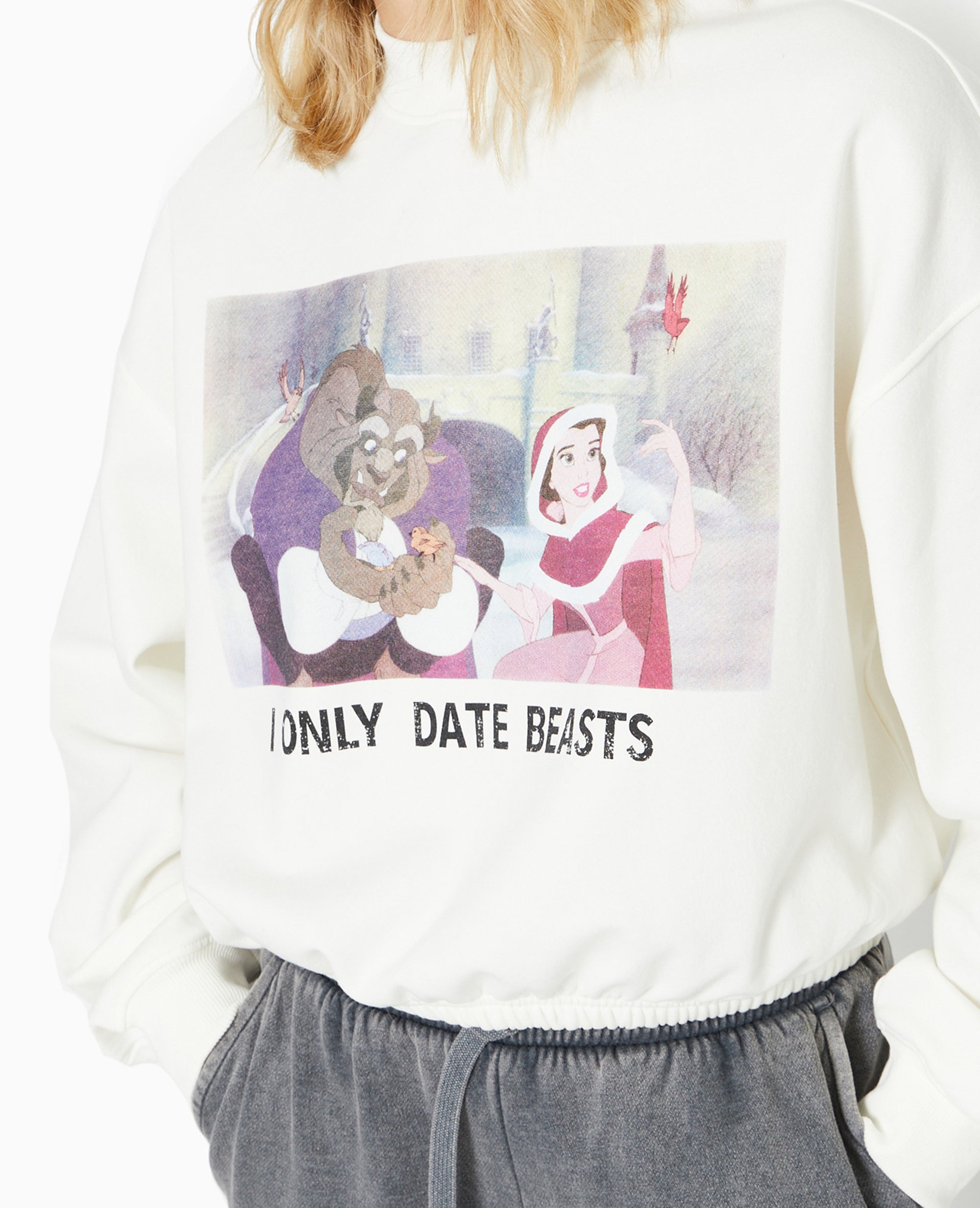 Sweat print avec base élastiquée