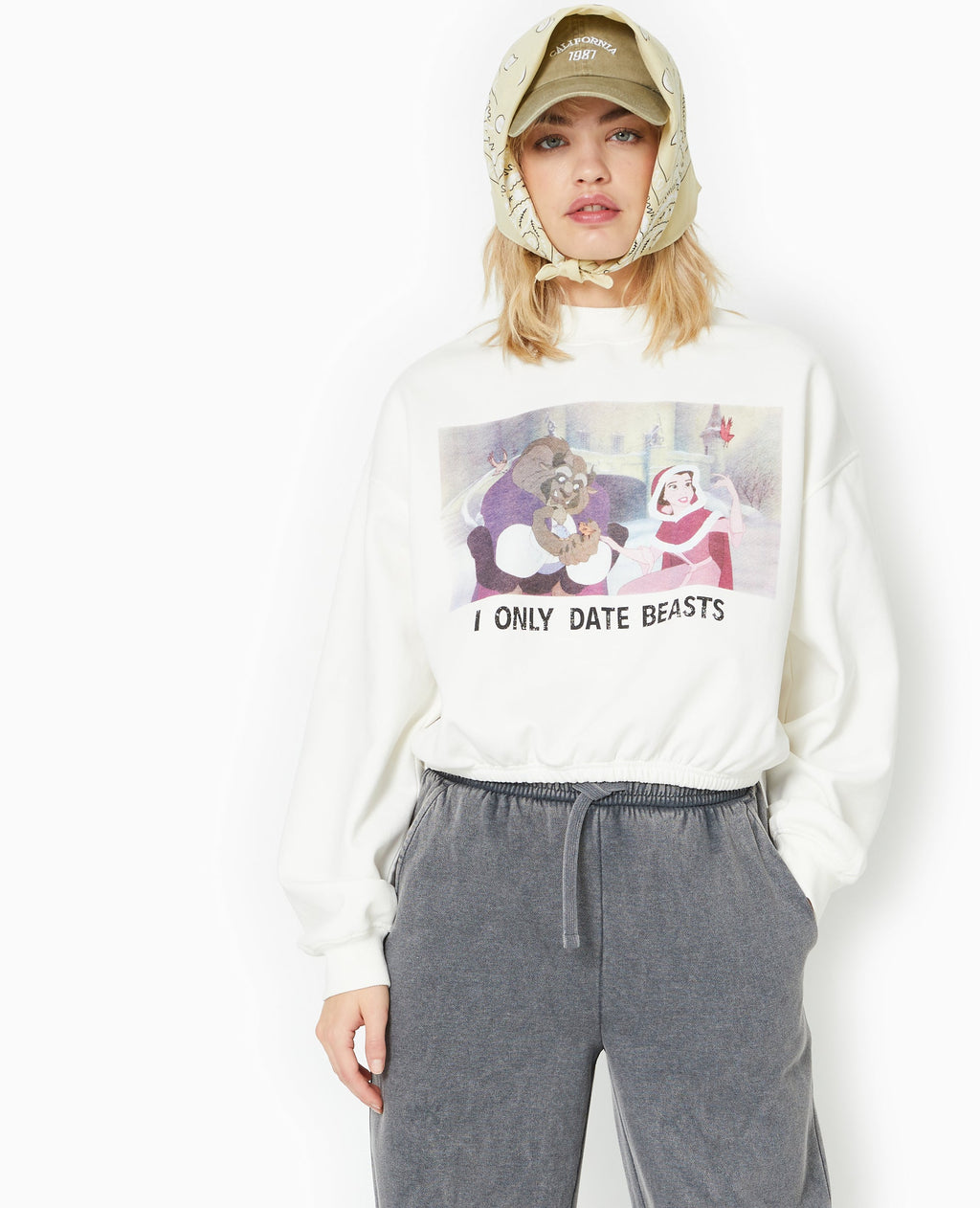Sweat print avec base élastiquée
