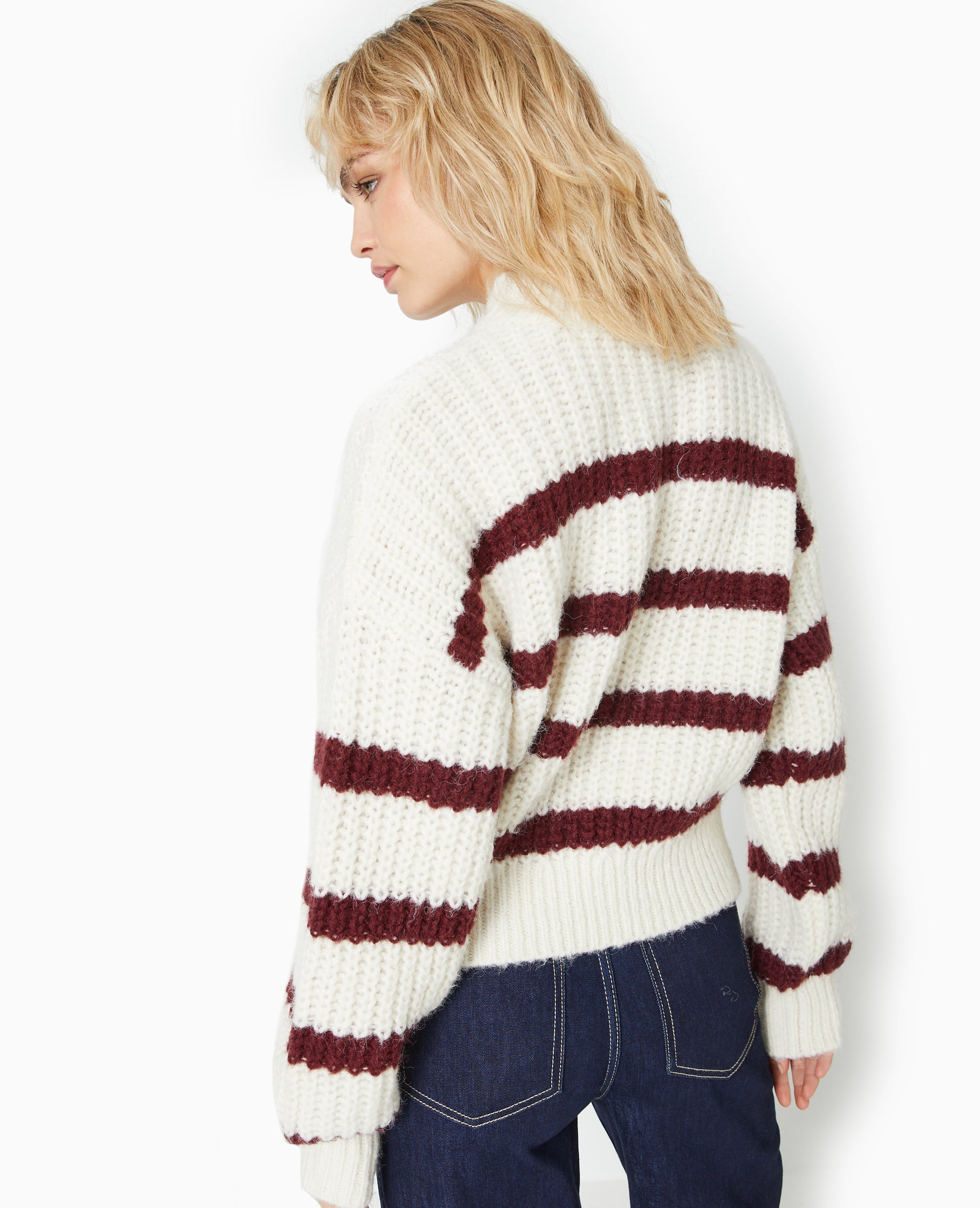 Pull grosse maille avec rayures