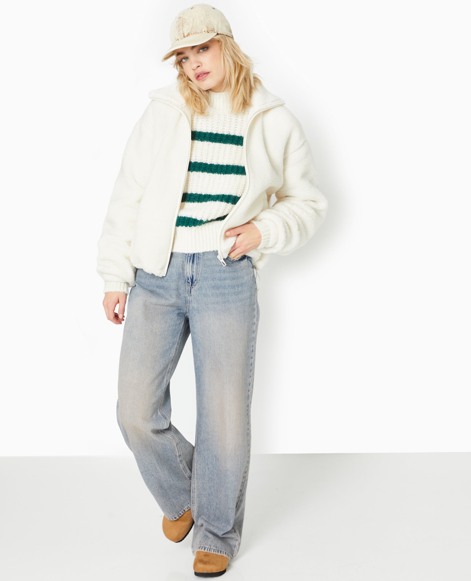 Pull grosse maille avec rayures