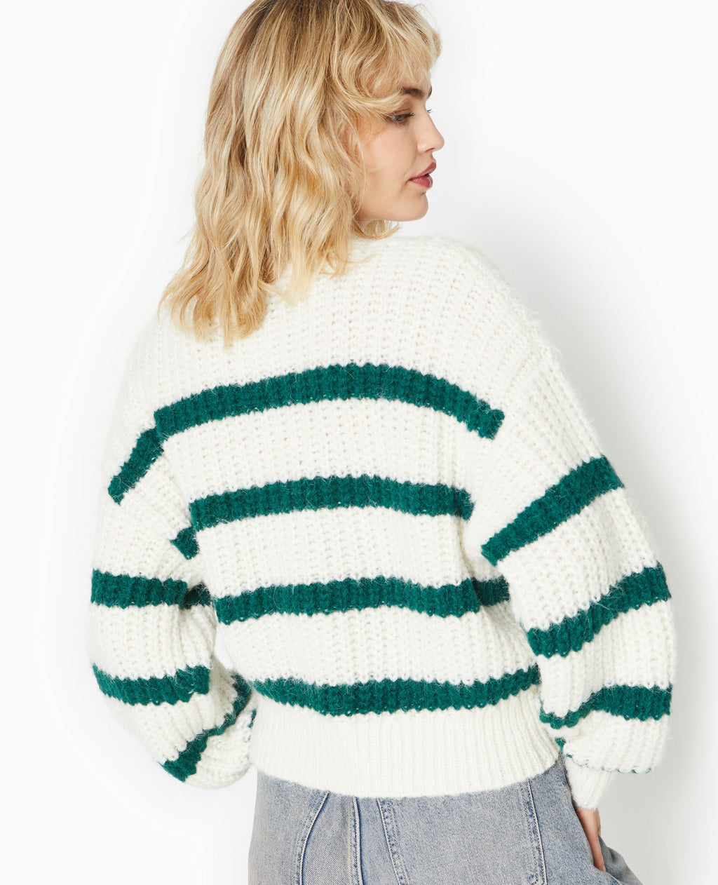Pull grosse maille avec rayures