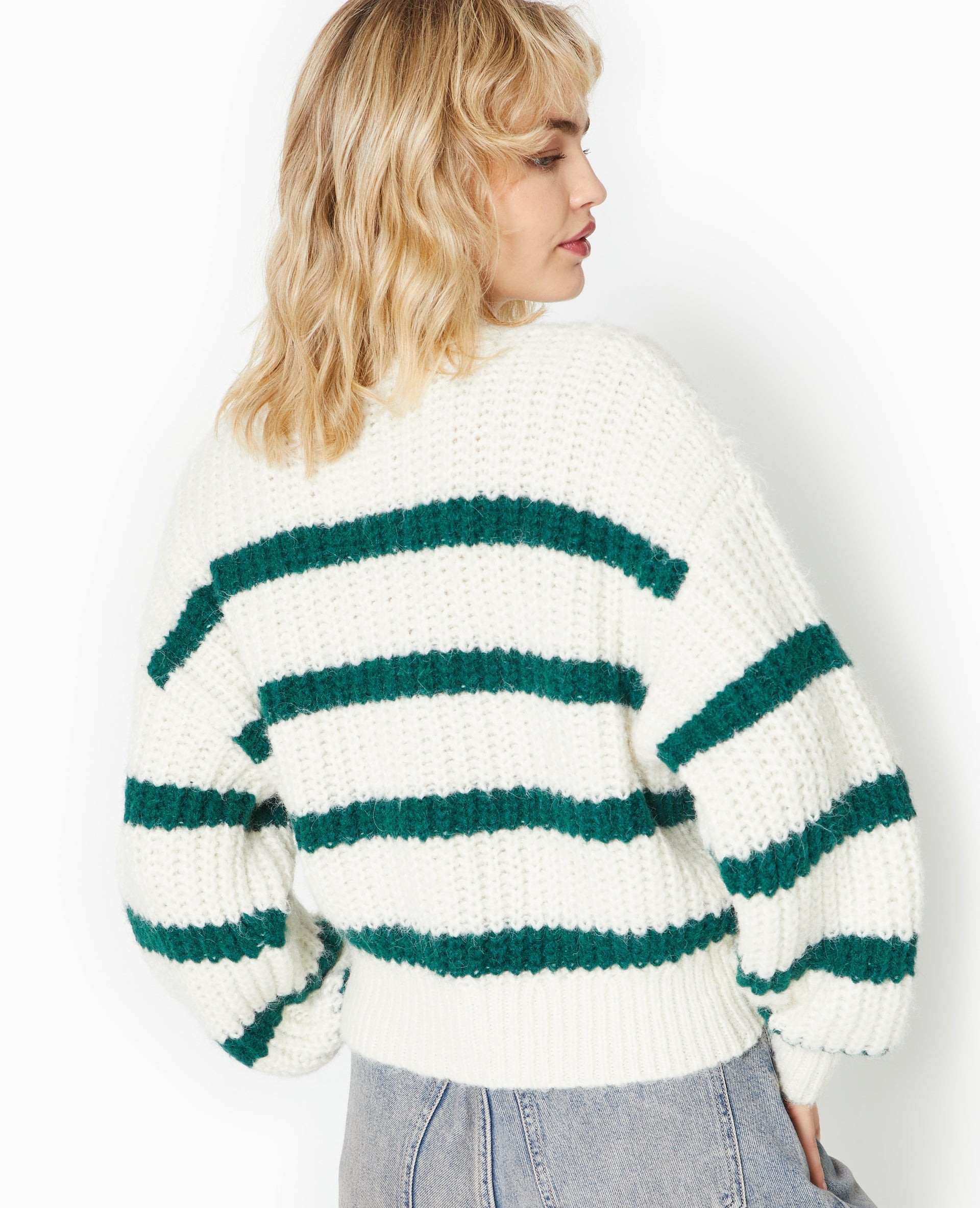 Pull grosse maille avec rayures