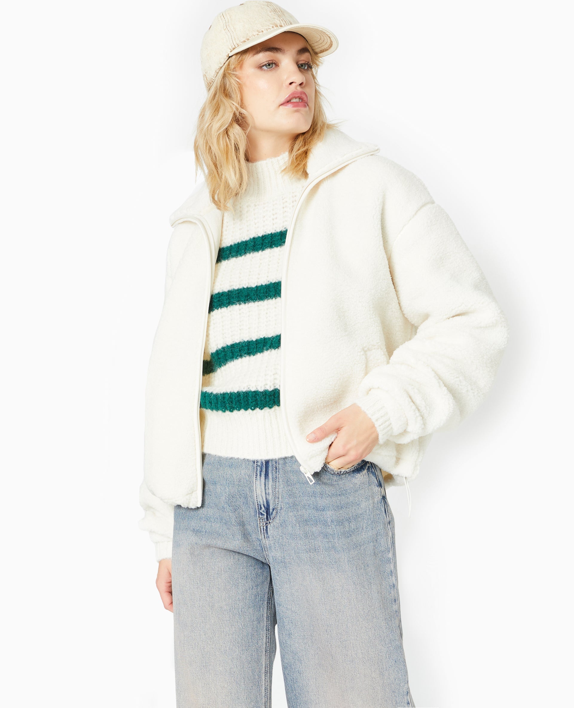Pull grosse maille avec rayures