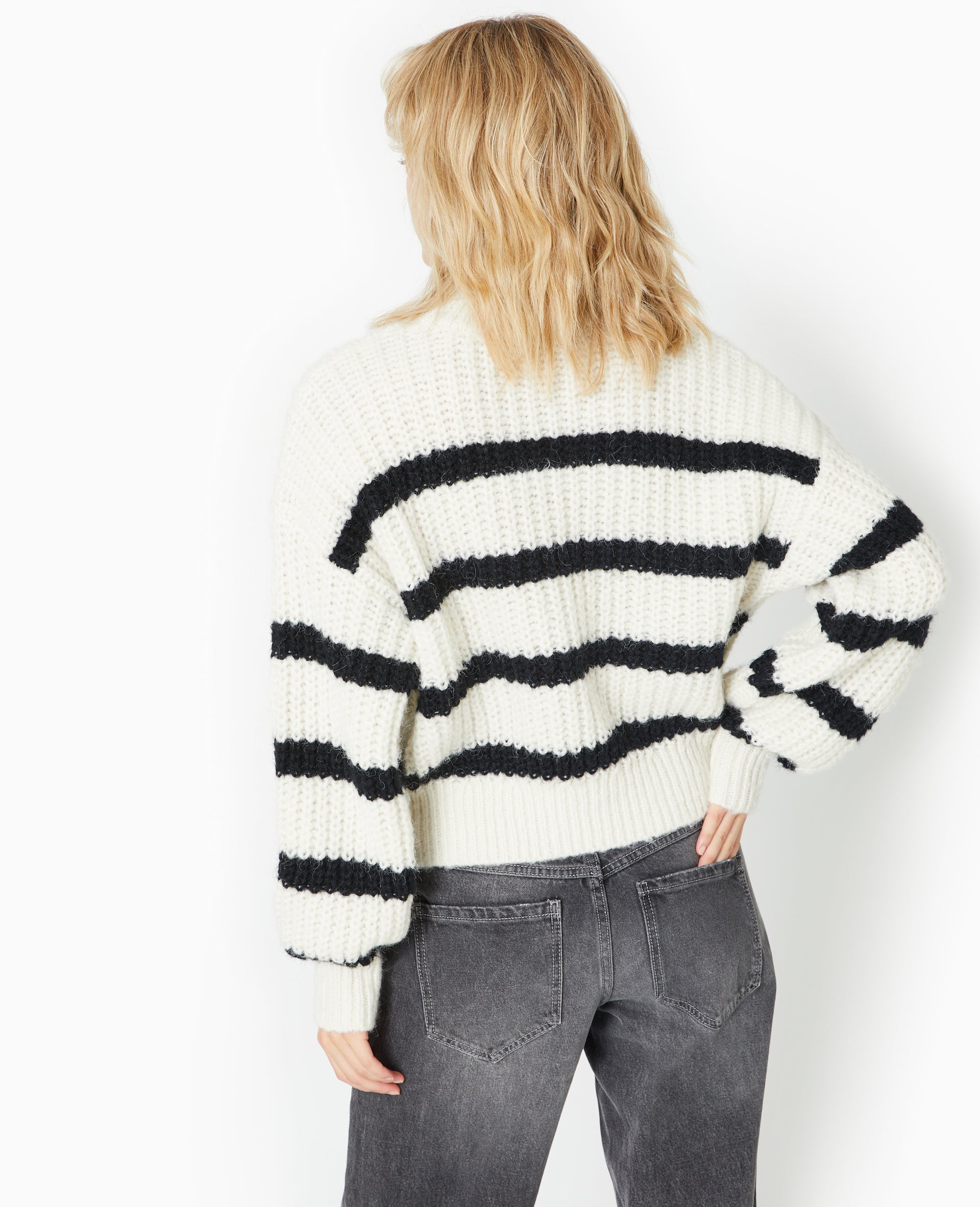 Pull grosse maille avec rayures