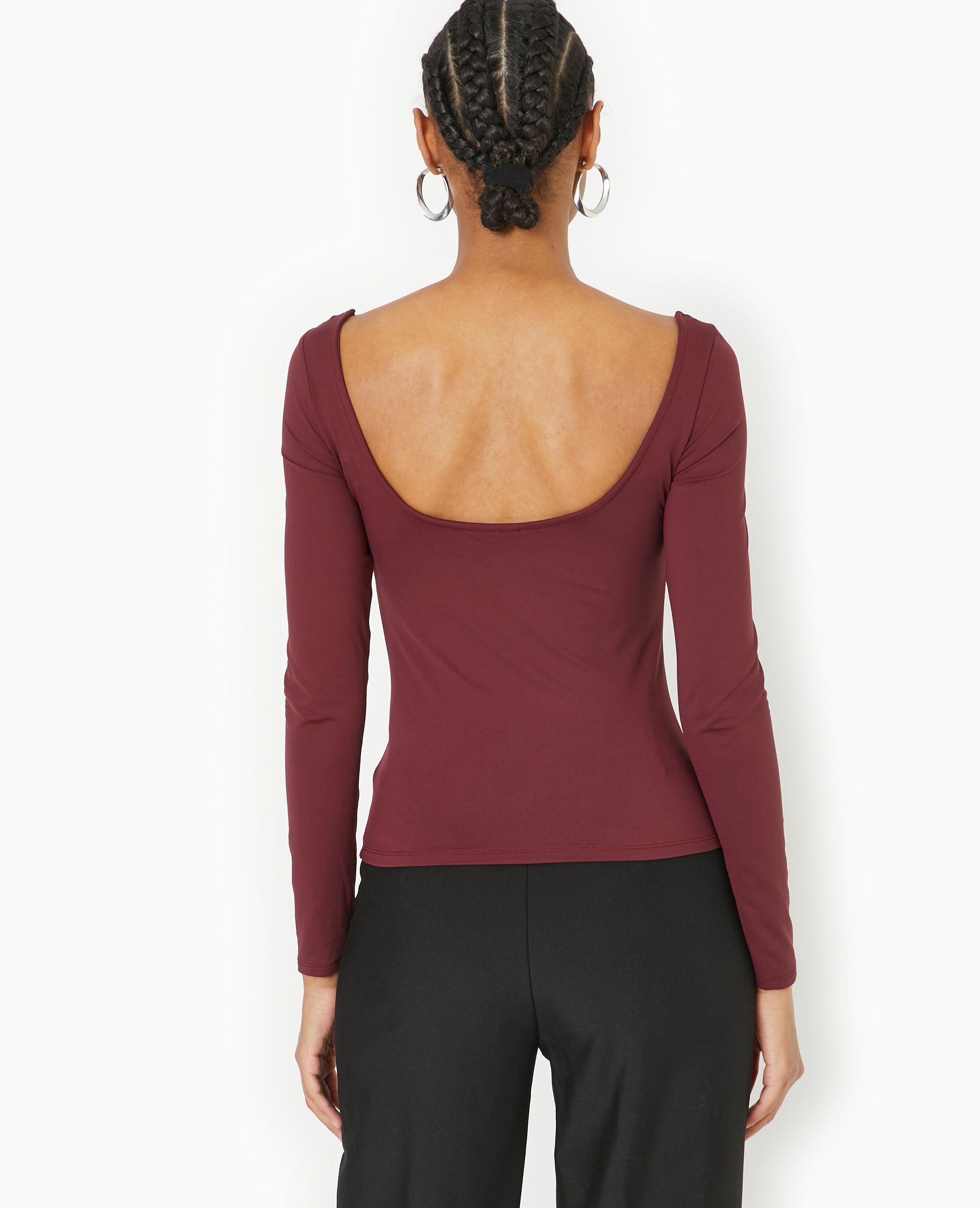Top manches longues encolure danseuse