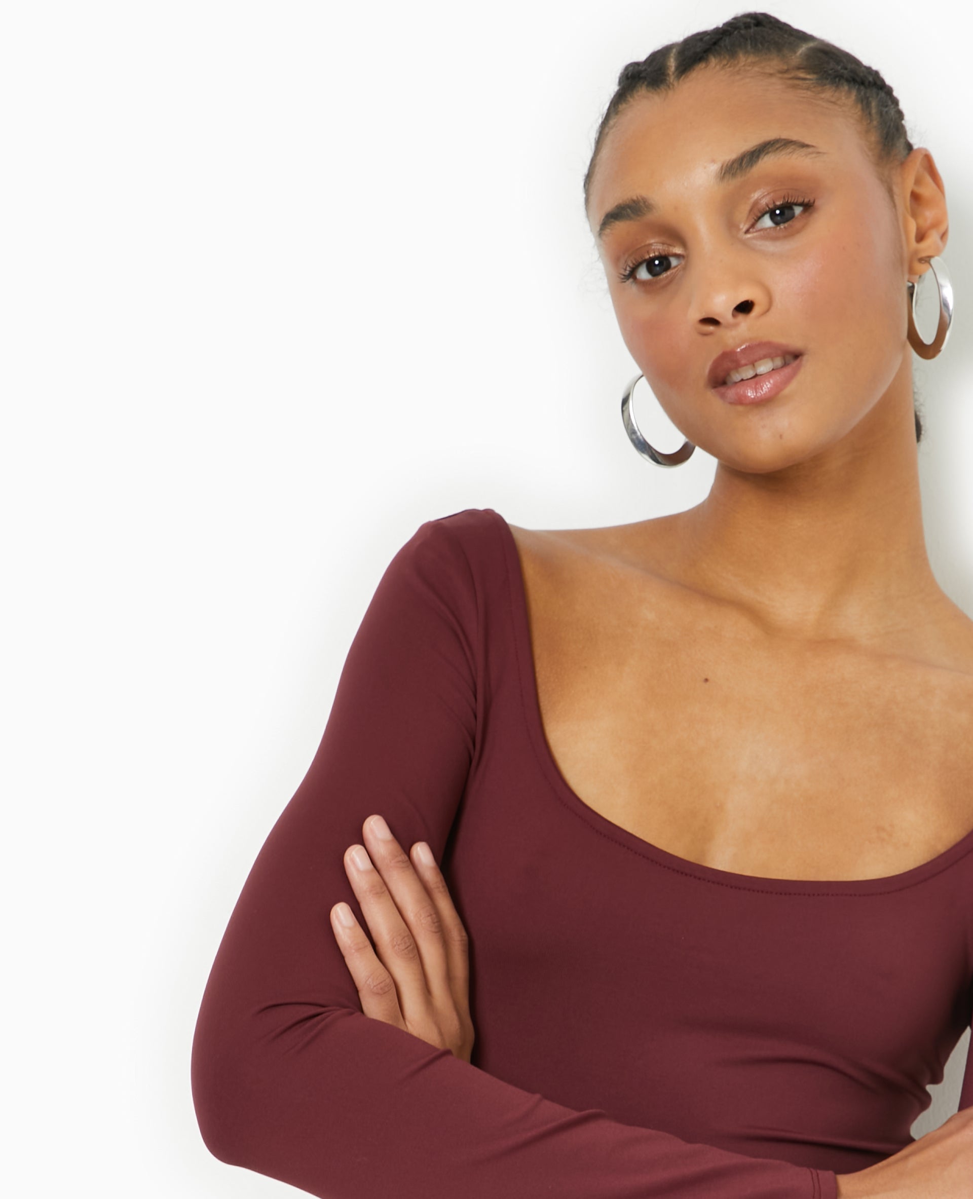Top manches longues encolure danseuse