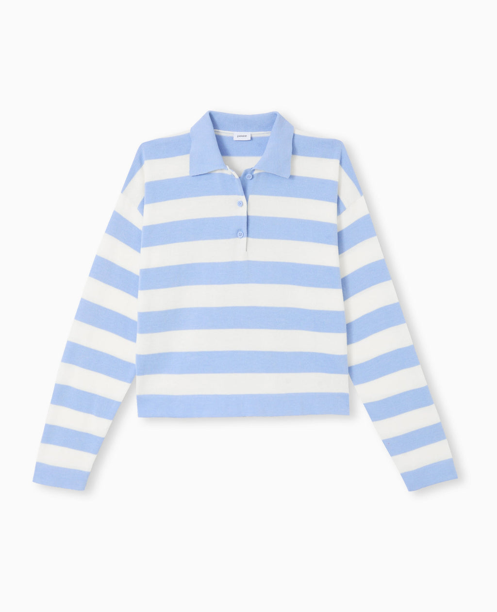 Pull col polo en maille rayée