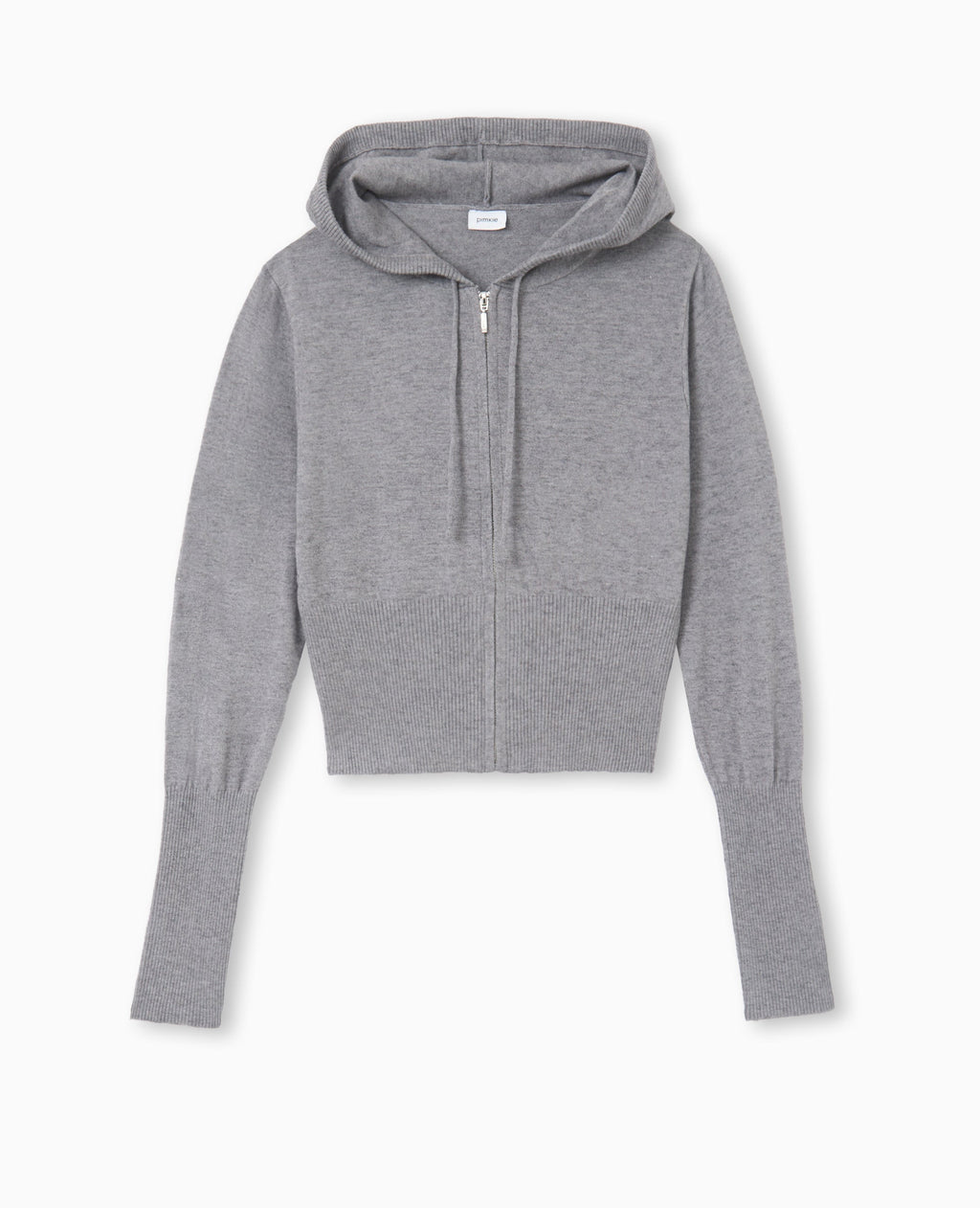 Gilet court zippé en maille fine avec capuche