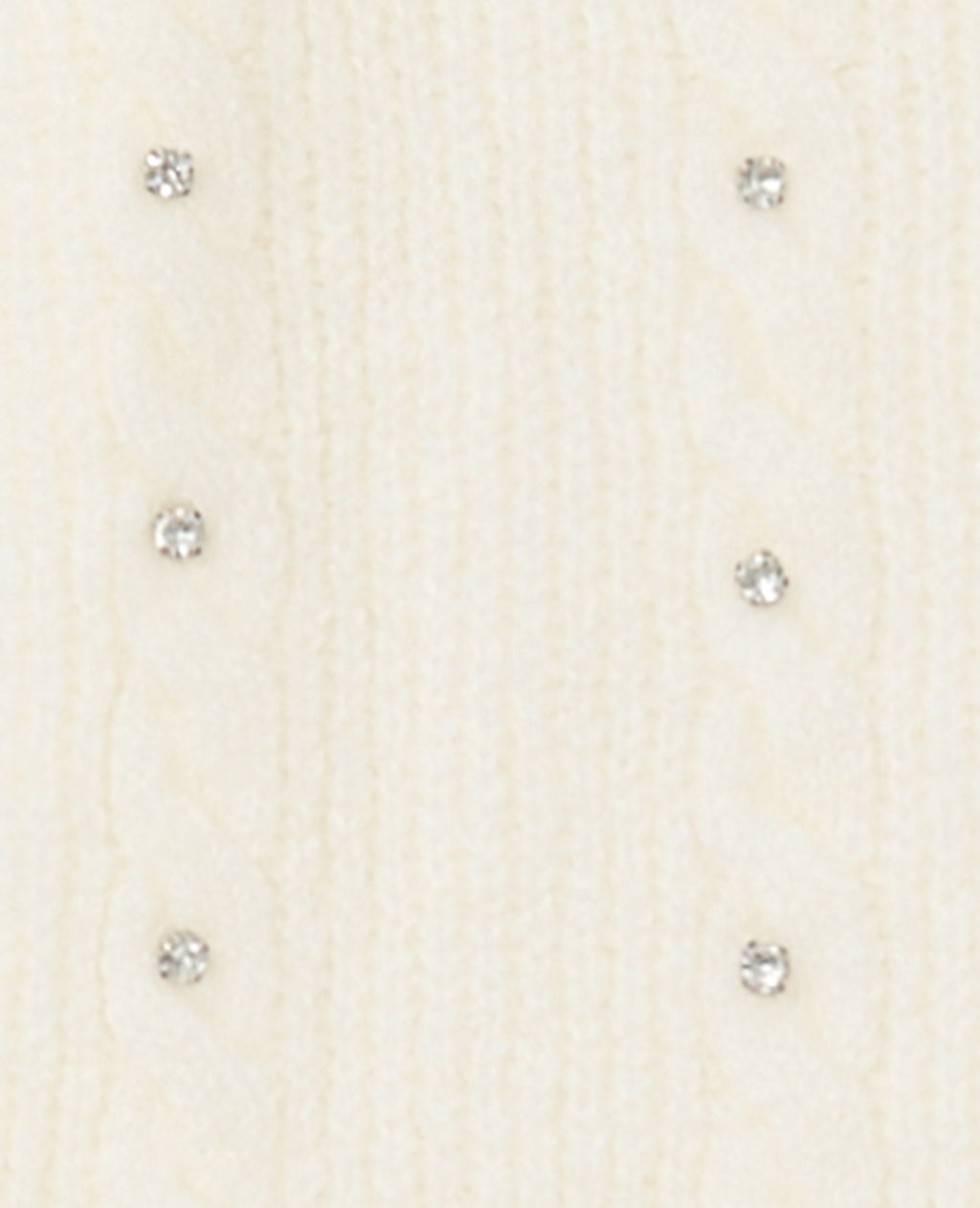 Gilet col rond avec torsades et strass