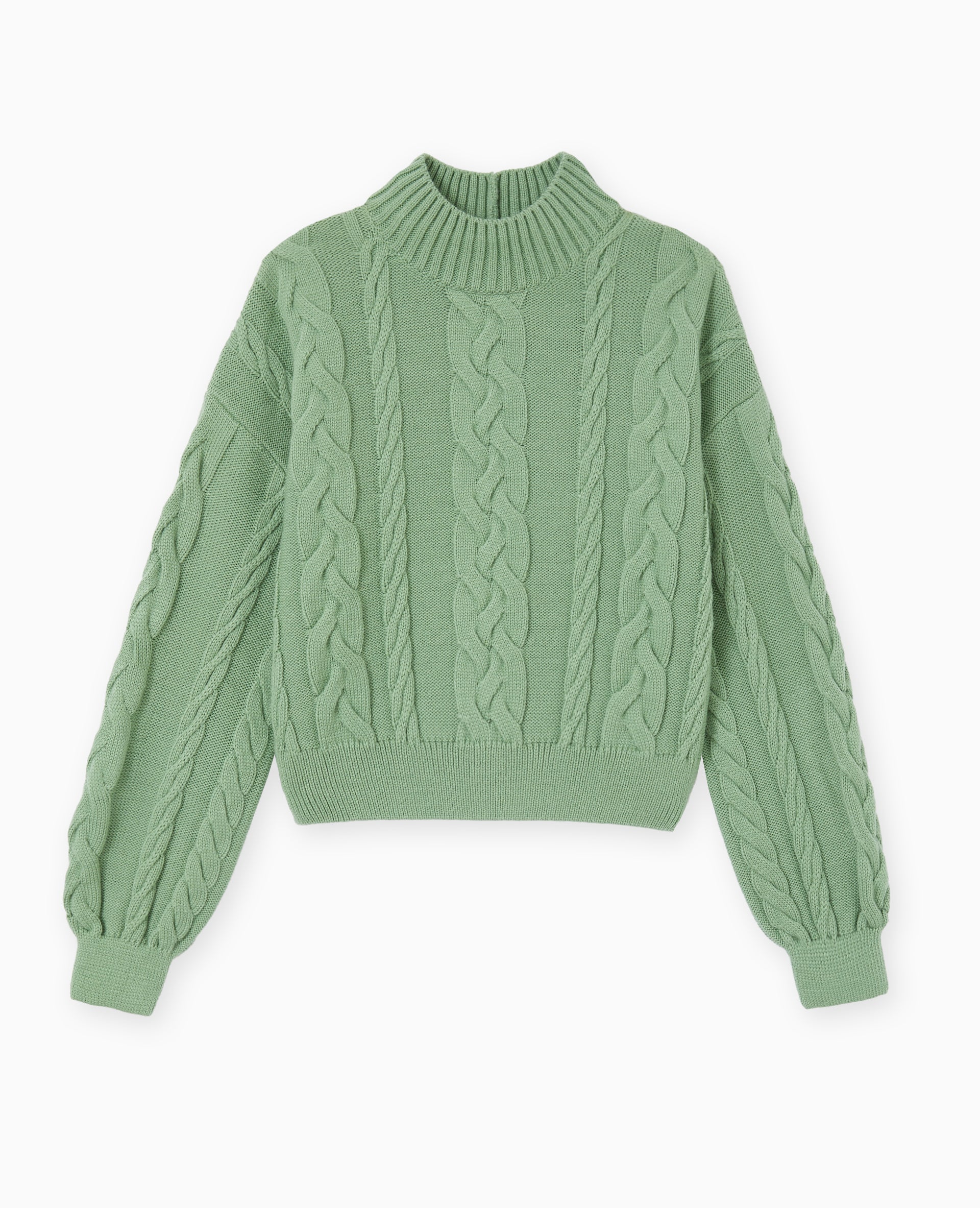 Pull en maille torsadée devant
