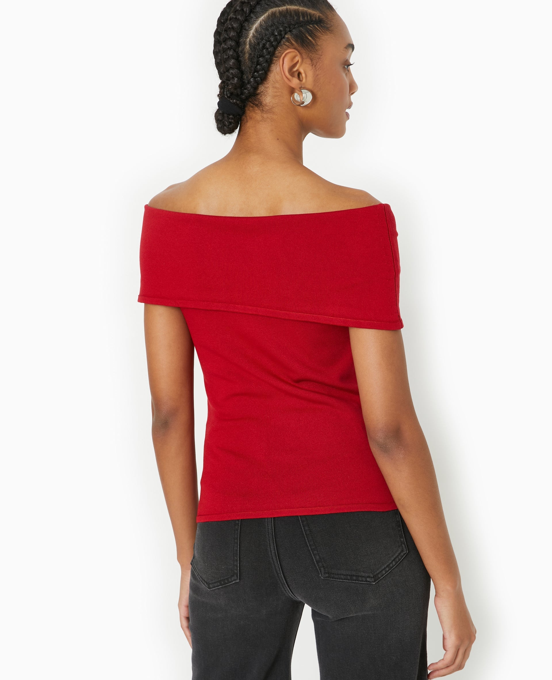 Top bustier en maille avec nœud