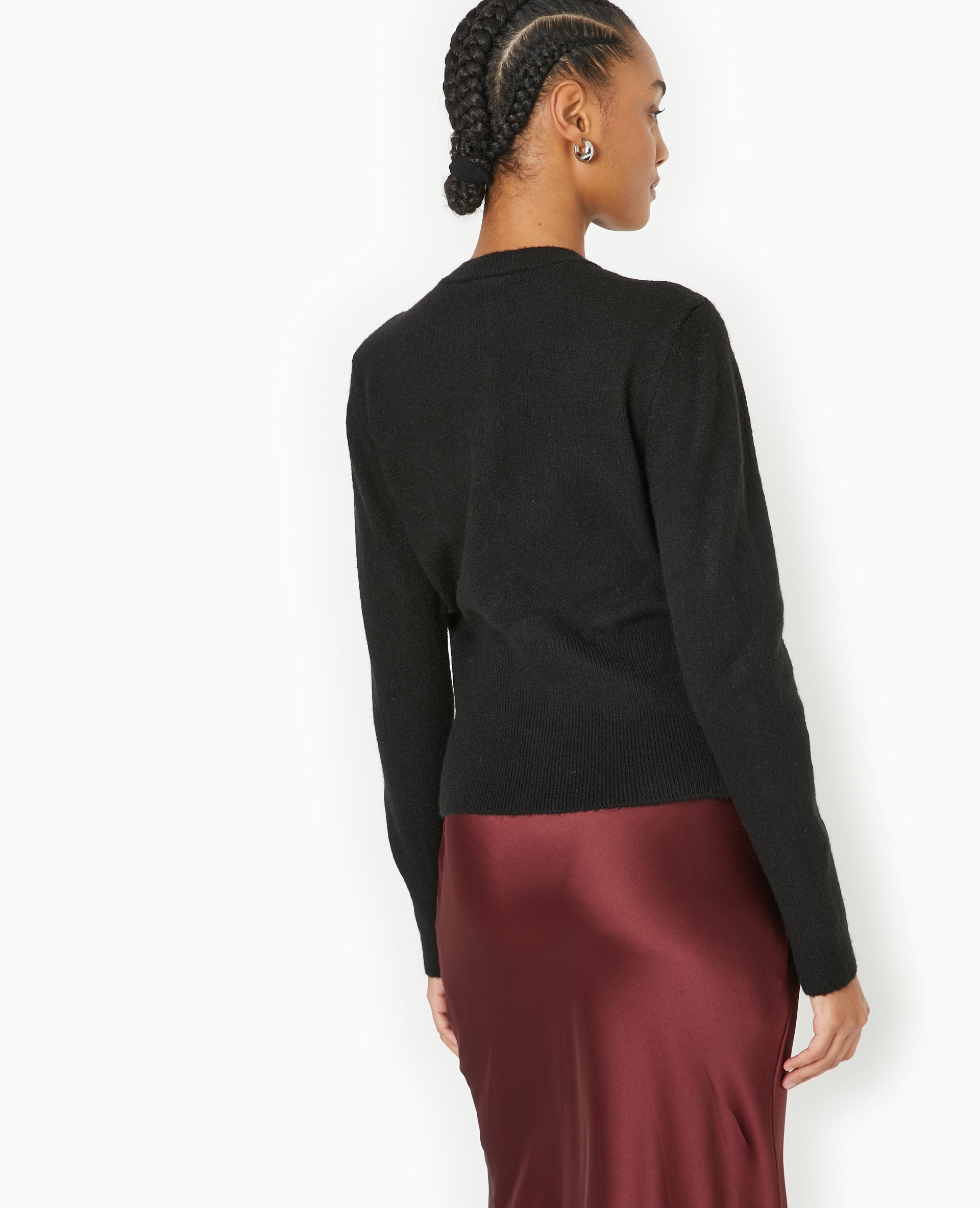 Gilet cintré avec boutons perles